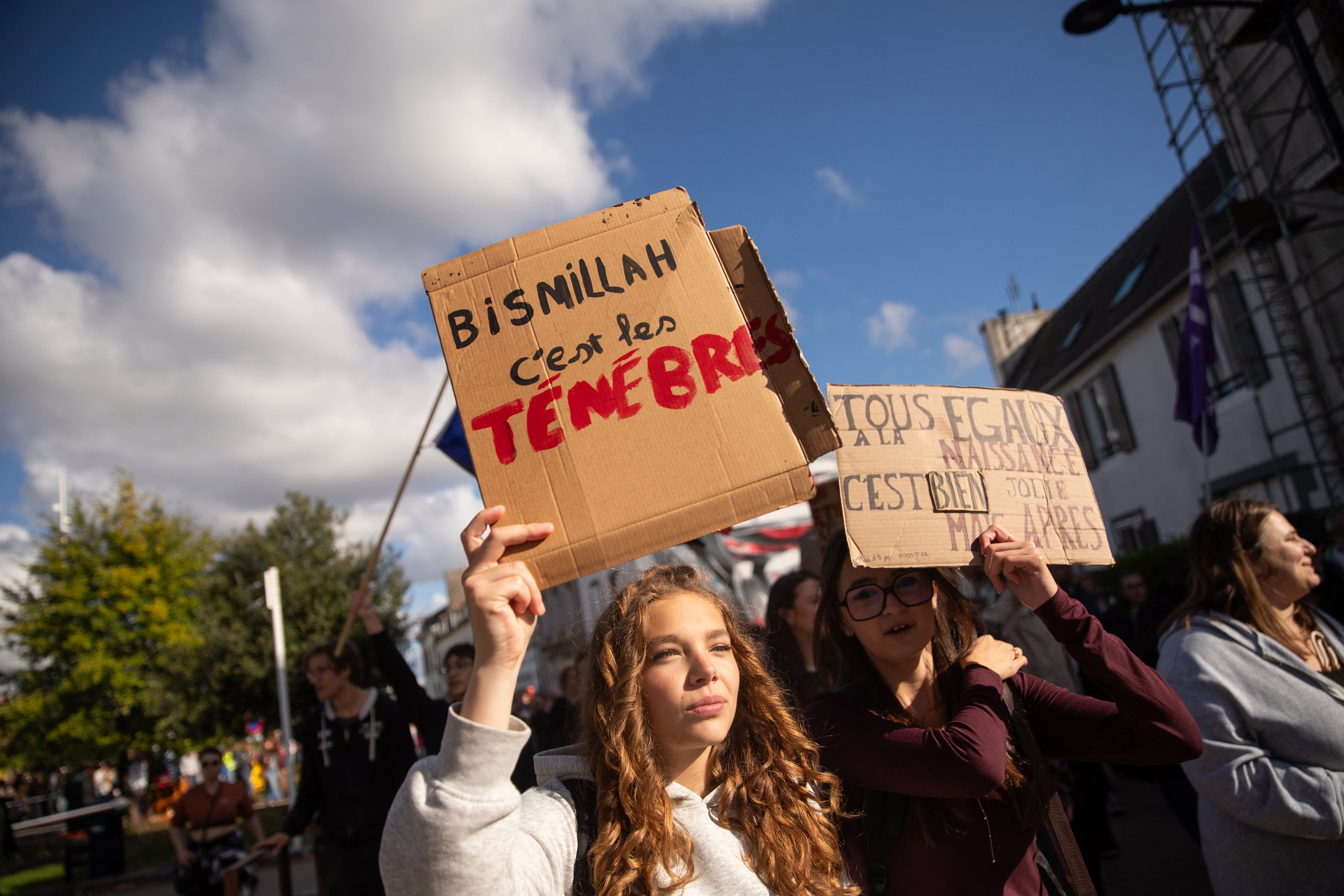 Protesters see the slogan as both a joke and sign of resistance (AFP/Getty)