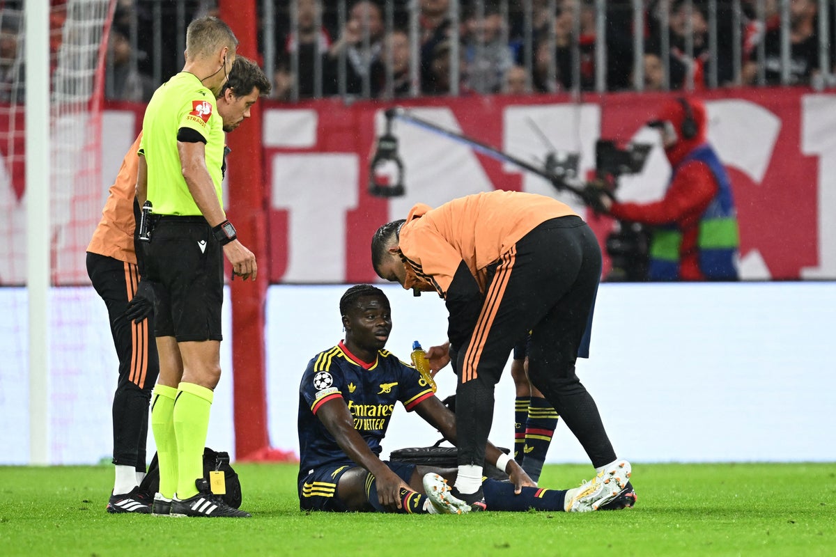 Bukayo Saka forced off early into Bayern clash as Arsenal dealt huge injury blow