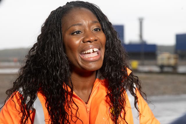 Energy Secretary Miatta Fahnbulleh during a visit to Shell UK’s St Fergus Gas Terminal in Peterhead, Aberdeenshire on Wednesday (Paul Reid/PA)