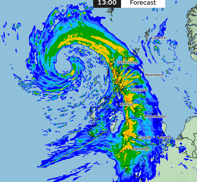 Heavy rain and strong winds are set to thrash the UK this weekend