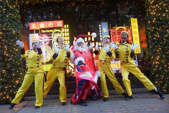 Selfridges said cities including New York and Tokyo inspired its Christmas display (Yui Mok/PA)