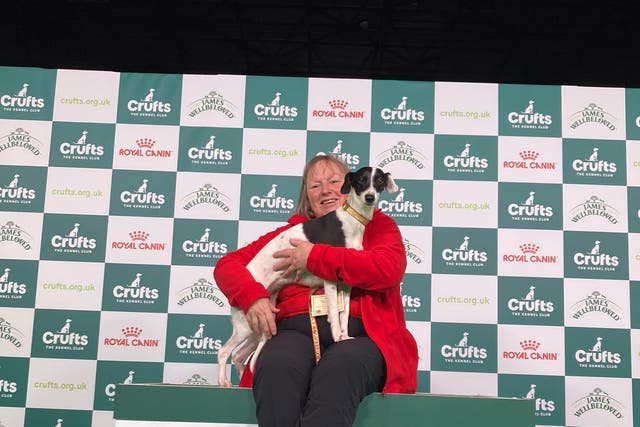 Marianne Hunter with one of her dogs
