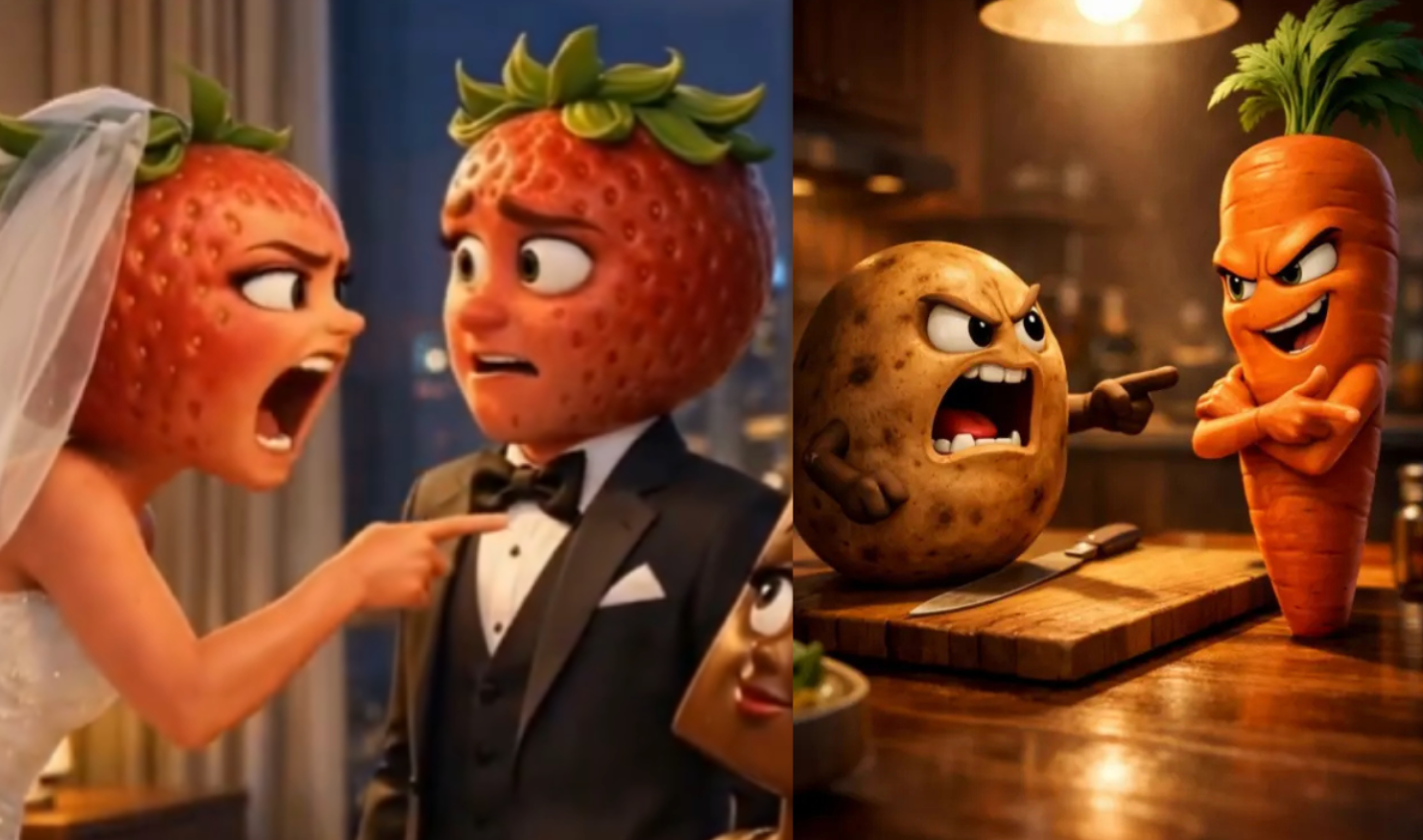 Brain rot: AI fruit drama on TikTok