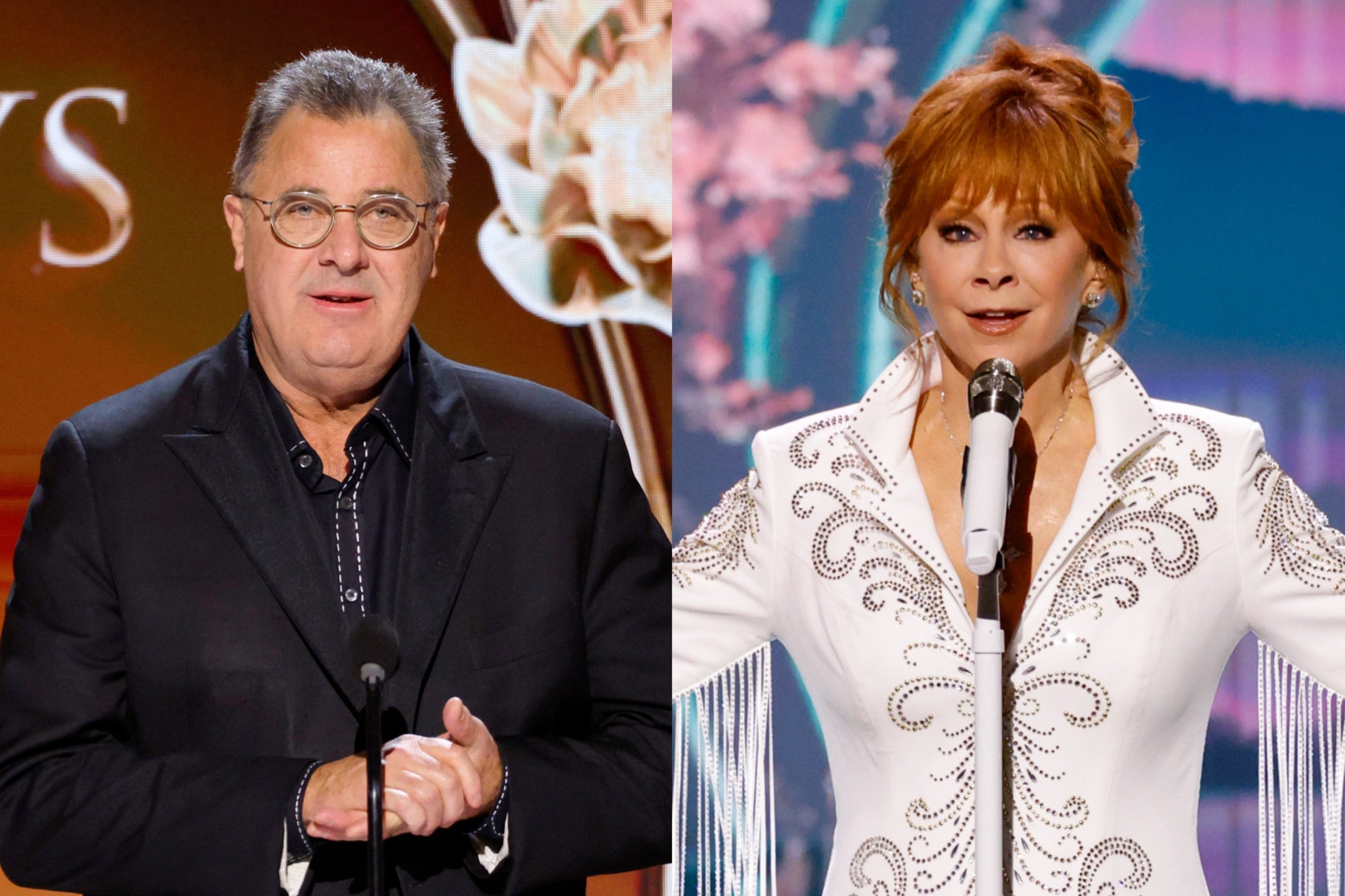 Vince Gill and Reba McEntire performed tributes to Dolly Parton at the CMA's celebration of her life