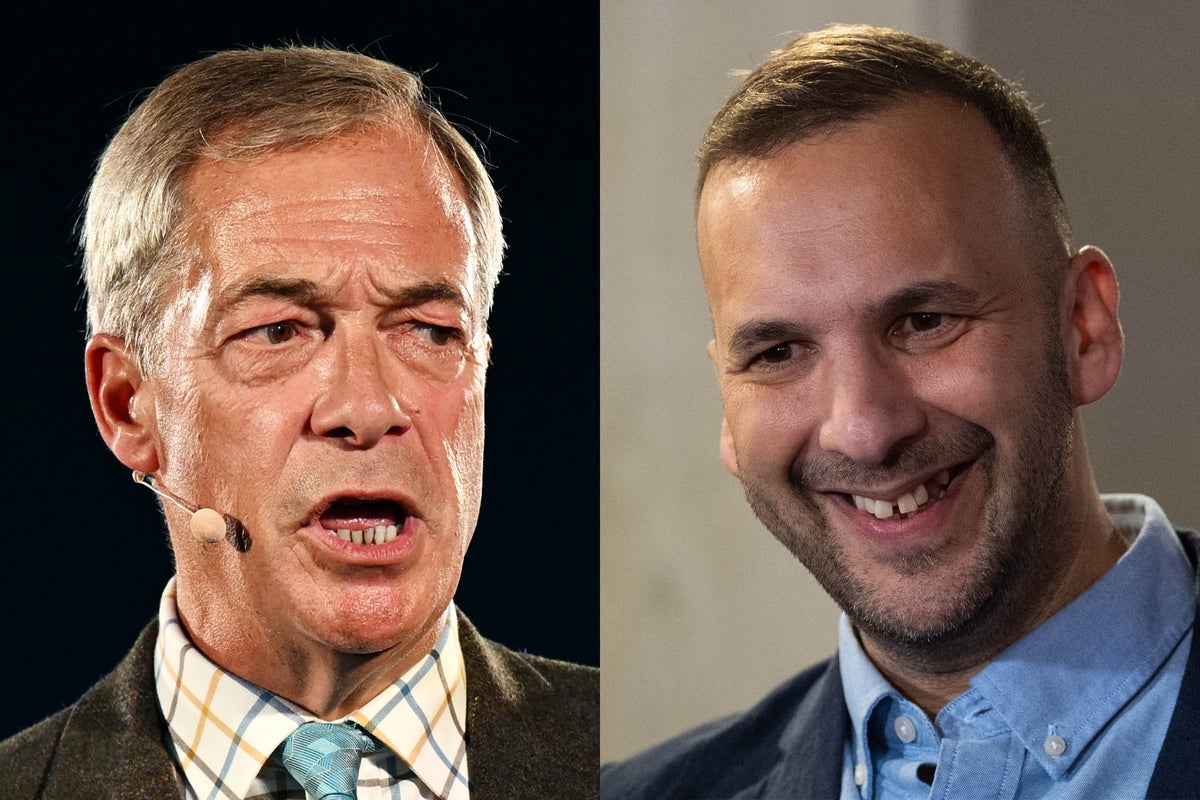 Nigel Farage would lose head-to-head contest to every other political leader except Zack Polanski, poll shows