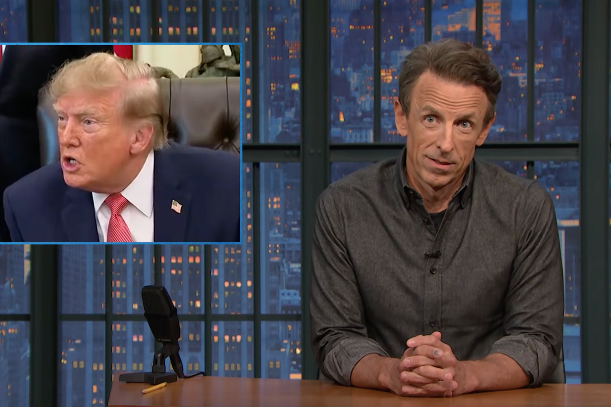 Seth Myers mocks Trump for going after The Independent inside the Oval Office