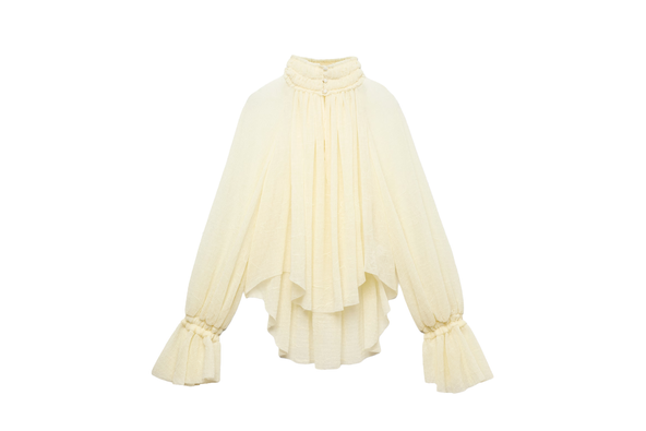 Per Una sheer pleated high neck blouse