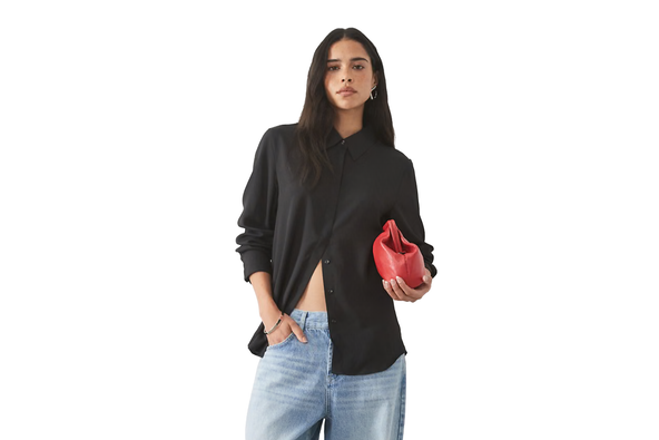 Mango classic shirt in black