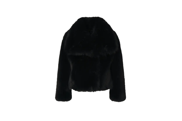Karen Millen textured faux fur short coat
