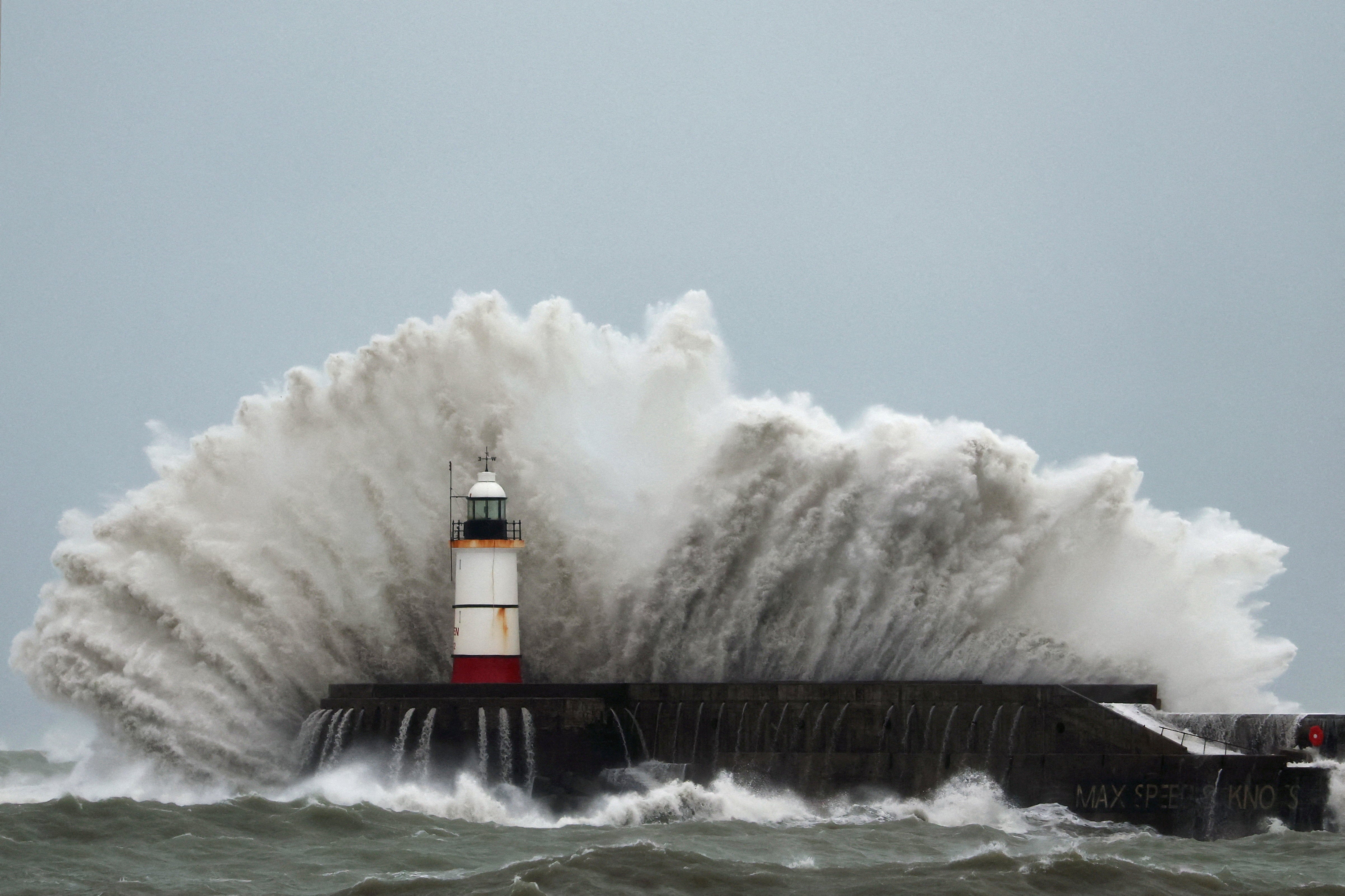 Storm Austen batters UK with 110mph winds as Brighton West Pier ...