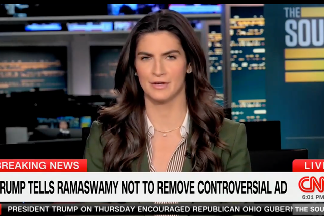 CNN anchor Kaitlan Collins tears into President Donald Trump's defense of Ohio Republican gubernatorial candidate Vivek Ramaswamy over his controversial attack ad on rival Amy Acton