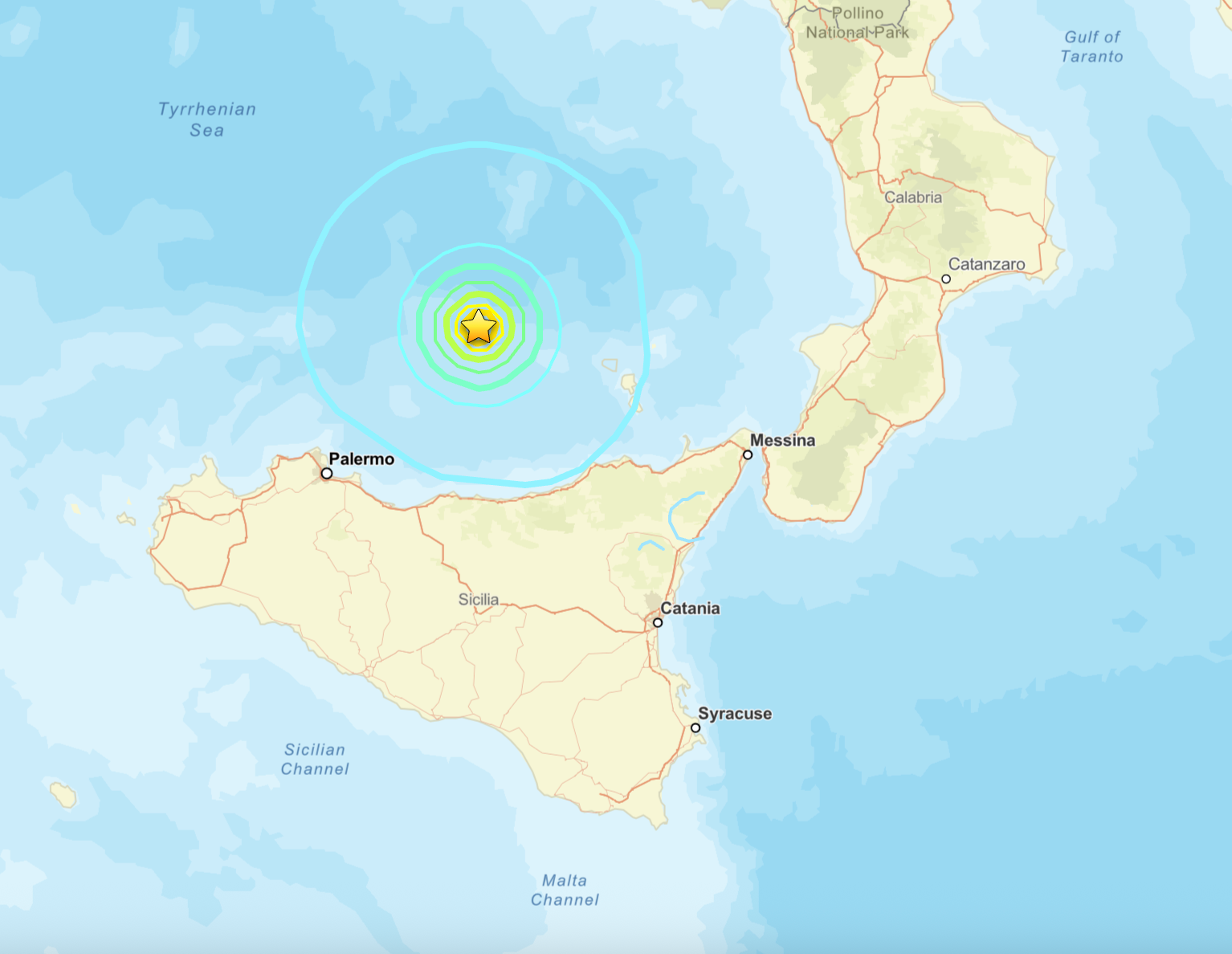 A magnitude 5.7 quake off the coast of Italy on Friday