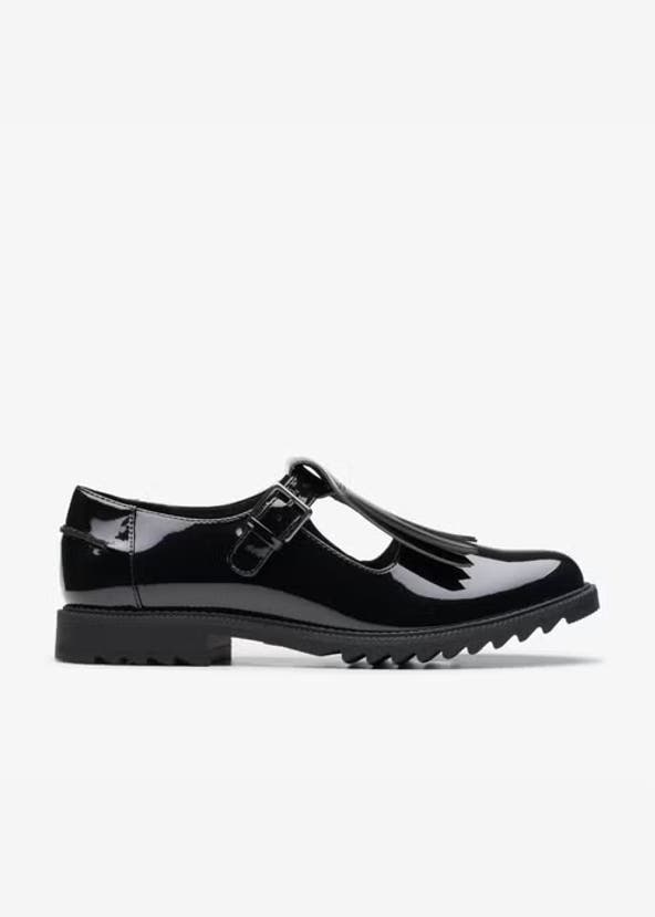 Clarks Womens Black Griffin Mia 2 Patent Standard