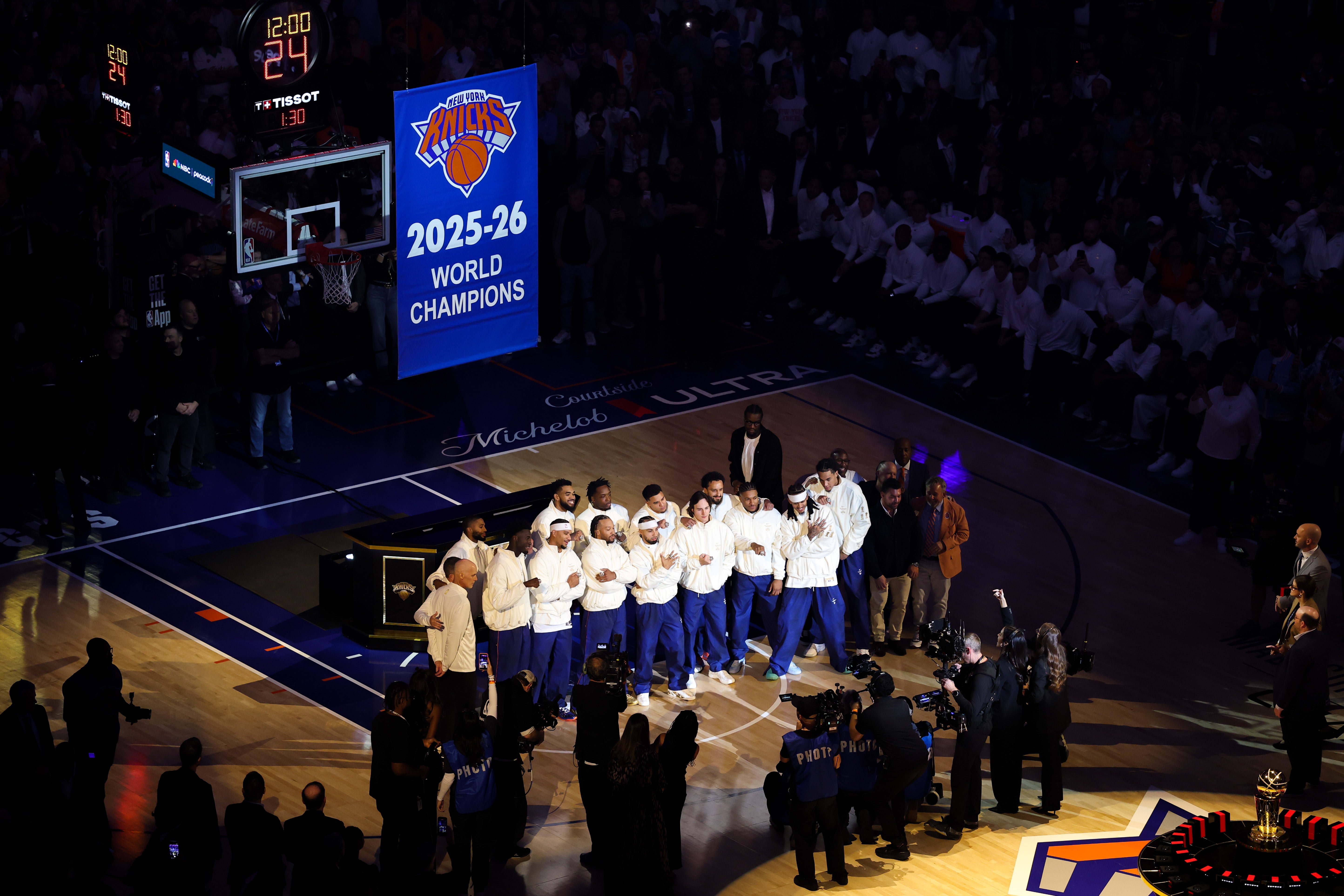 The New York Knicks’ championship celebration on Tuesday brought empty presentation boxes given to assistant coaches and a fake internal email that tricked front-office staff with promises of free jewelry