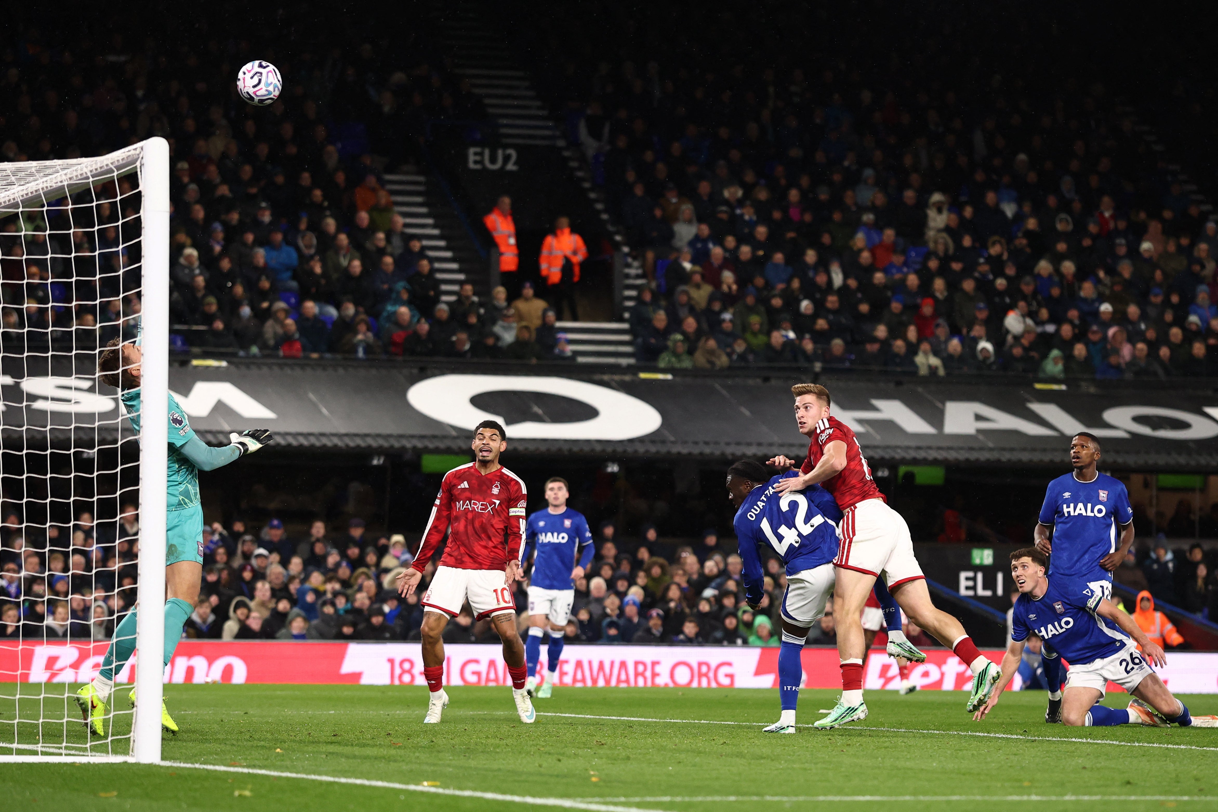 Delap missed a big chance towards the end of the game