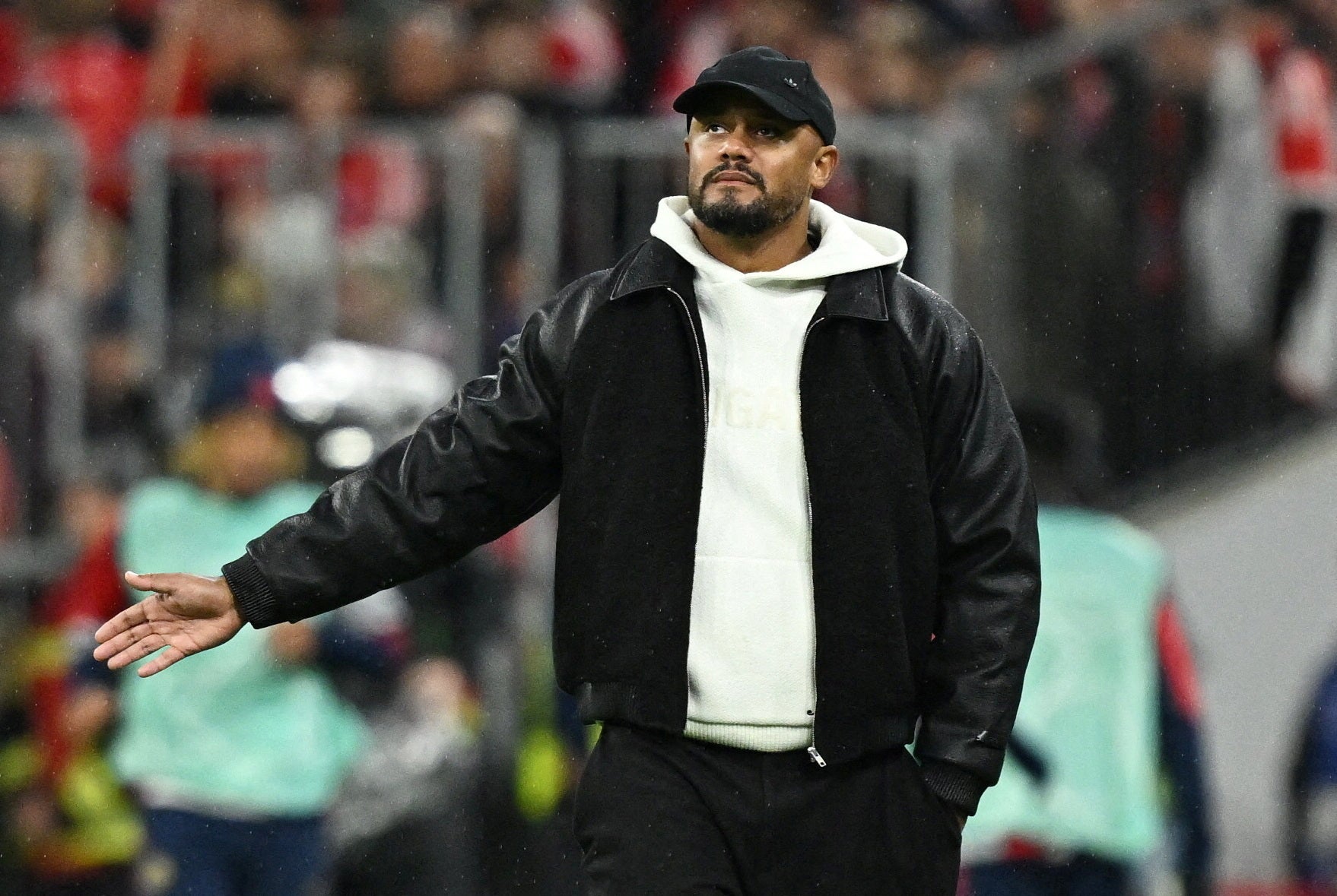 Kompany has on the touchline as Bayern drew with Arsenal on Wednesday