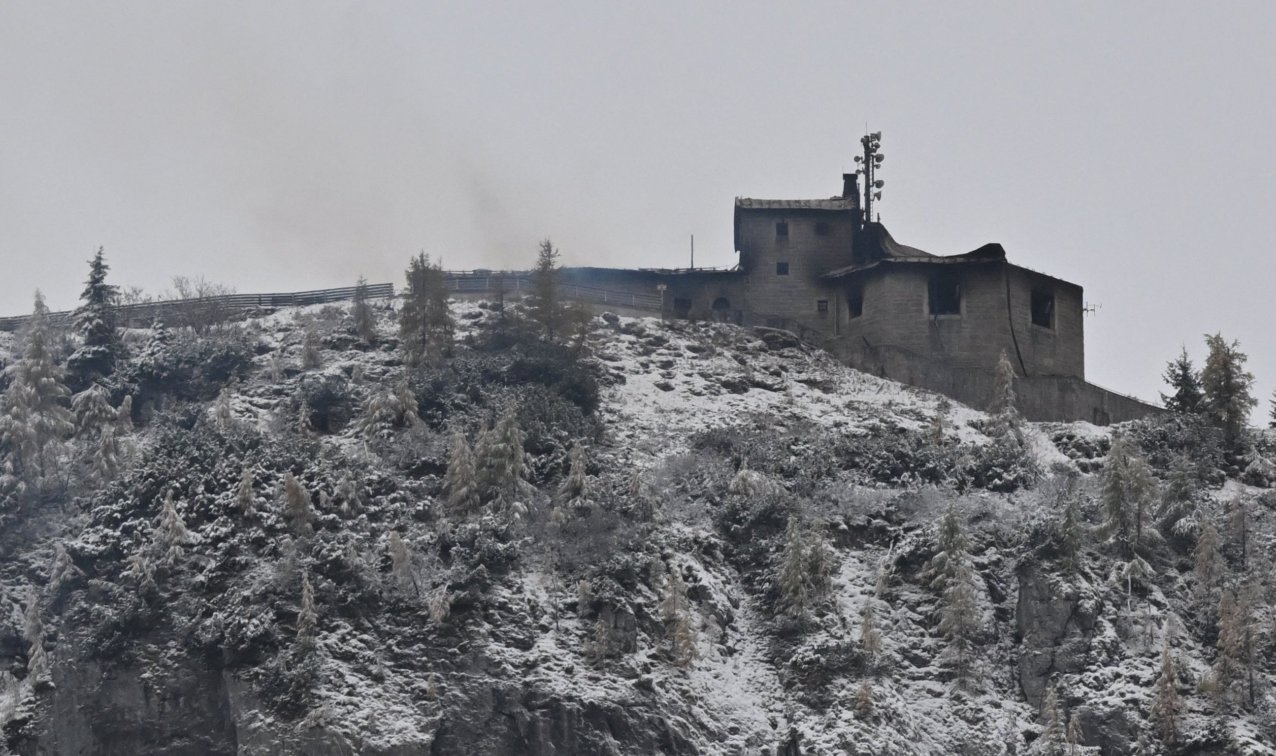 Extensive damage can be seen