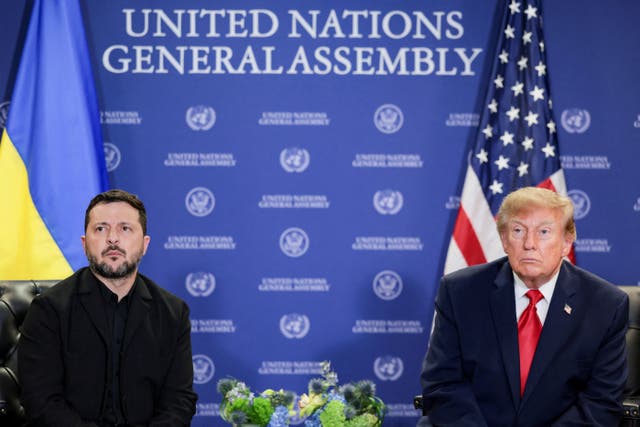 US President Donald Trump meets with Ukraine's President Volodymyr Zelenskiy during the 81st United Nations General Assembly (UNGA) in New York City