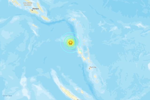The earthquakes off the coast of Vanuatu came less than five minutes apart