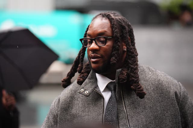 Omololu Akinlolu arriving at Southwark Crown Court, south London, where he along with R&B singer Chris Brown are due to be sentenced sentencing after they pleaded guilty to affray following a bottle attack on Abraham Diaw in February 2023. Picture date: Monday October 26, 2026.