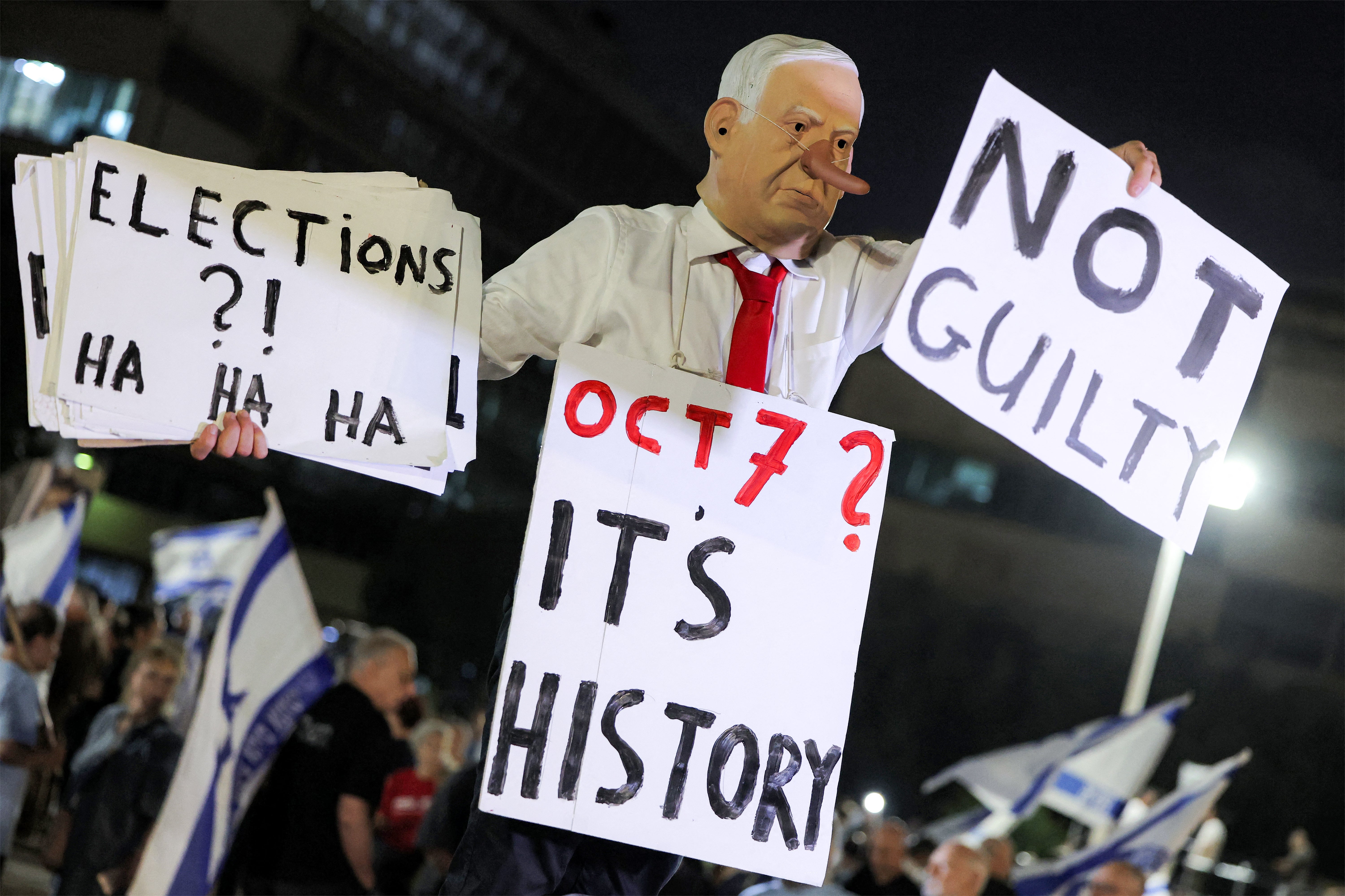 Netanyahu’s handling of October 7 has drawn widespread calls for an independent inquiry into the tragedy