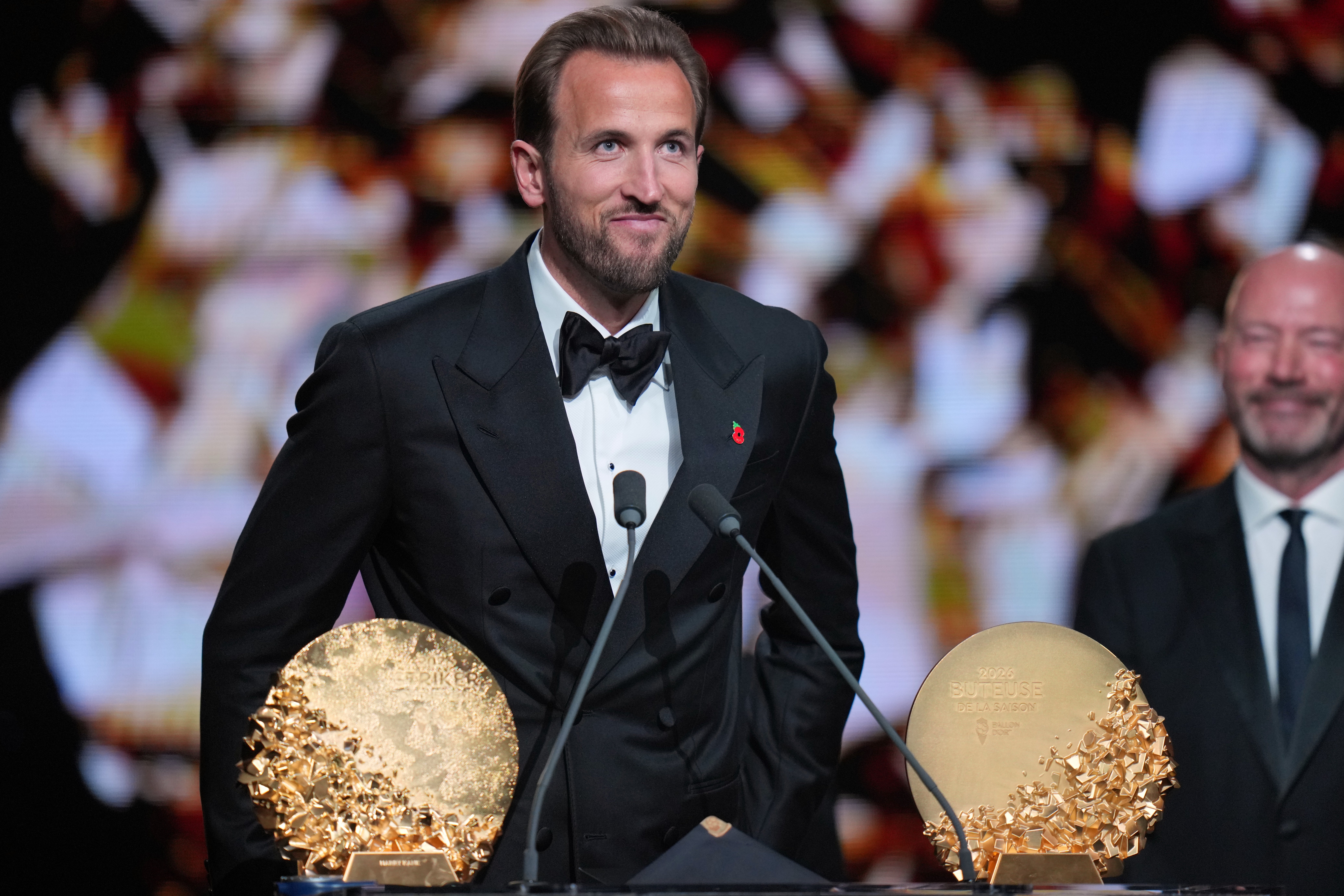 Harry Kane also won the trophy for striker of the year