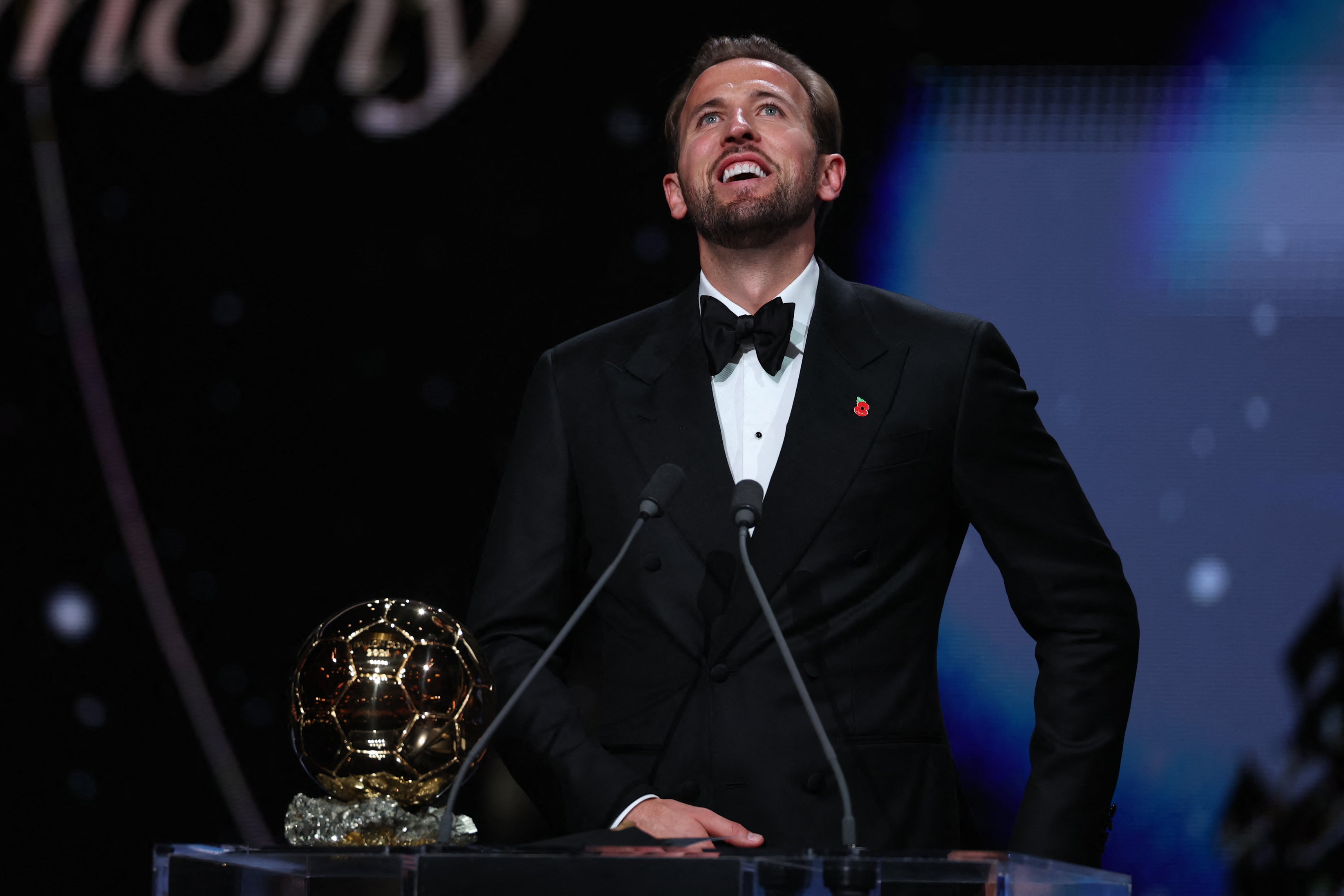 Kane held back tears as he gave his acceptance speech