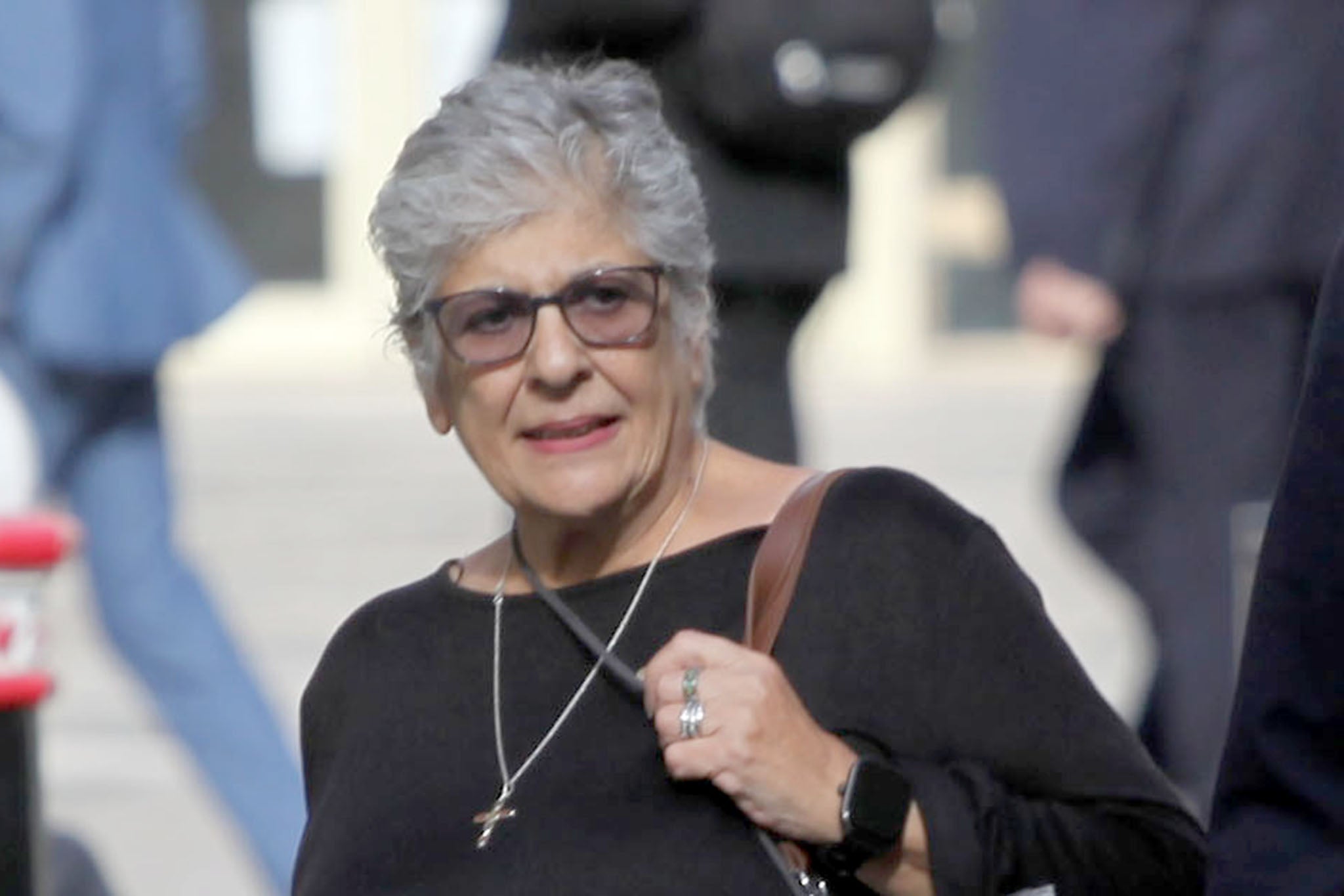 Andrianna Neophytou outside Mayors and City County Court after hearing in dispute over neighbour's ‘man cave’