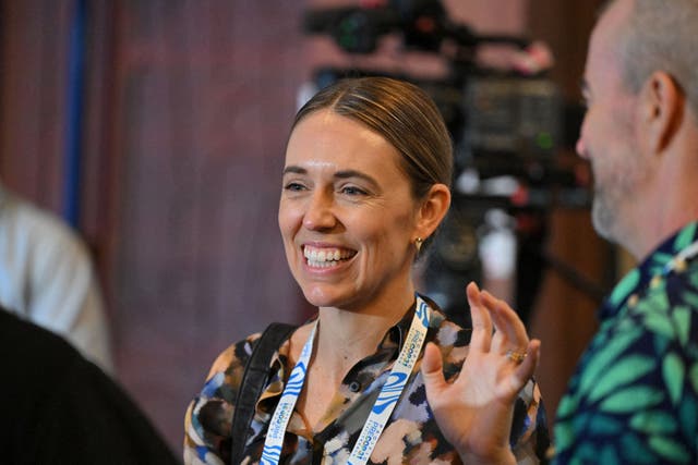 New Zealand's former Prime Minister Jacinda Ardern reacts at the Pacific Resilience Facility event during Pre-COP31 meetings in Nadi, Fiji, 7 October 2026