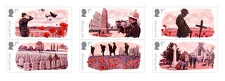 The six stamps feature specially commissioned artworks by British artist Matthew Cook (Royal Mail/PA)