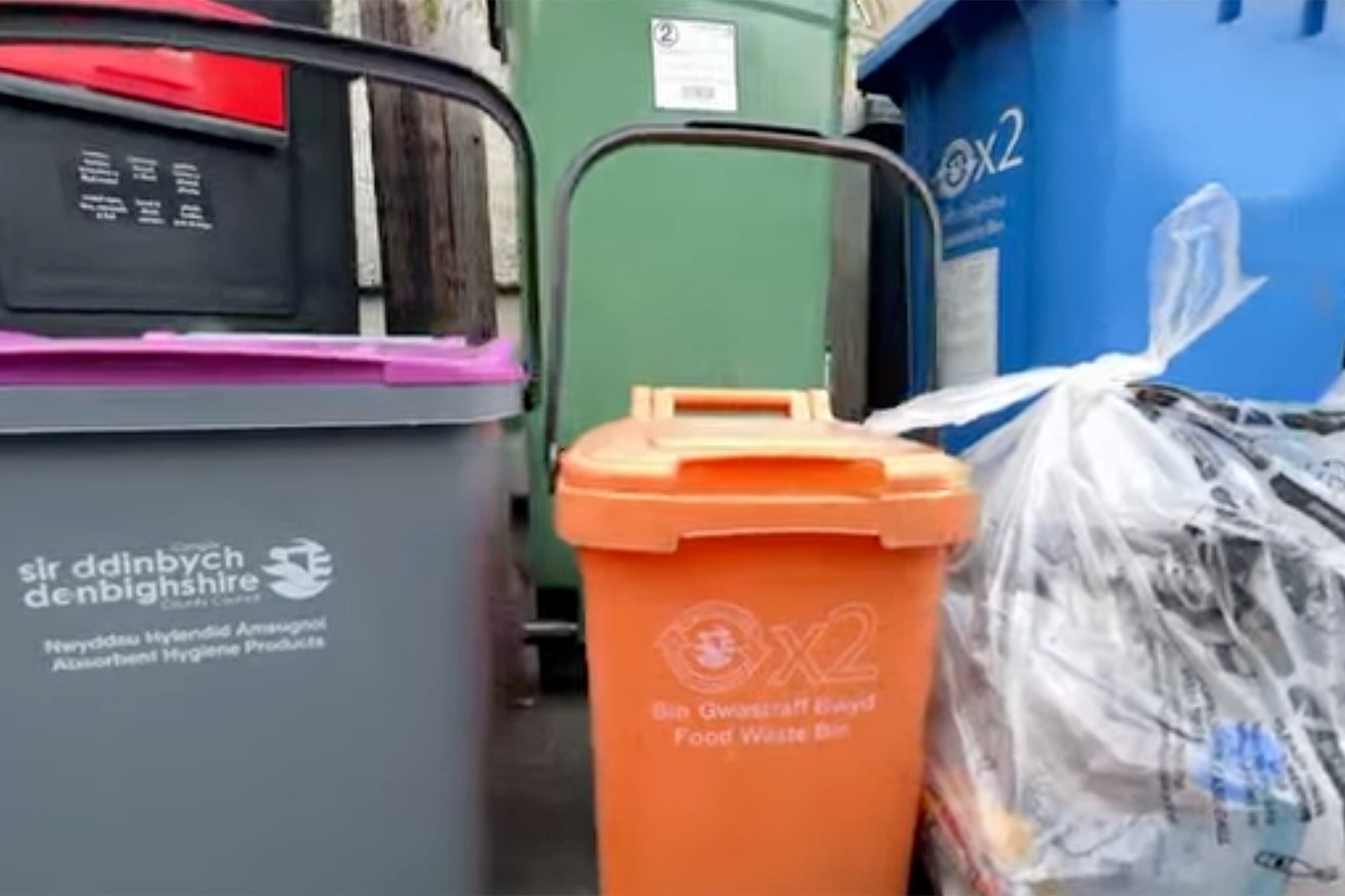 The full array of bins Denbighshire residents could be required to use
