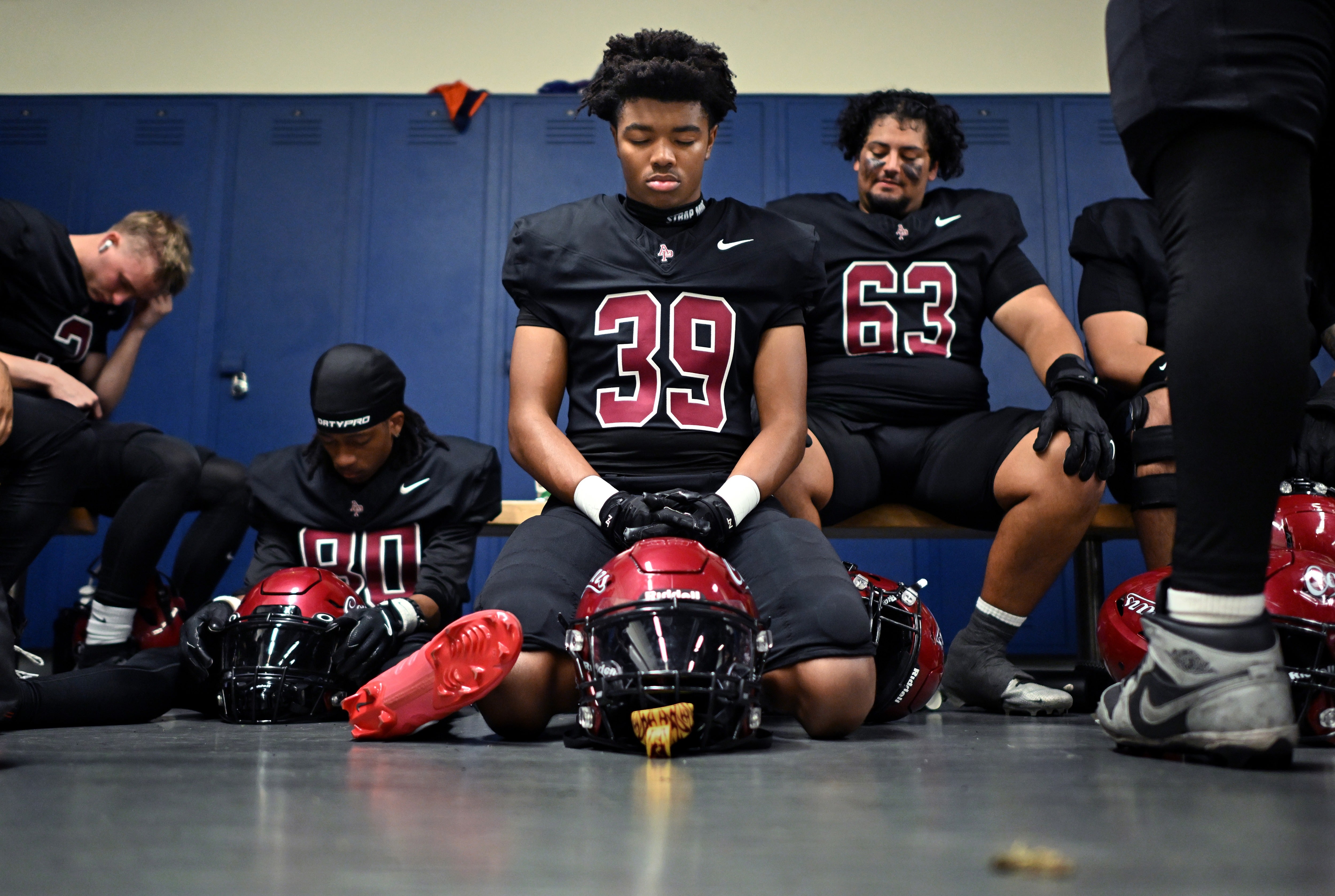 Azusa Pacific's Damar Smith (39) concentrates before an NCAA Division III college football game against Whittier College, Sept. 19, 2026