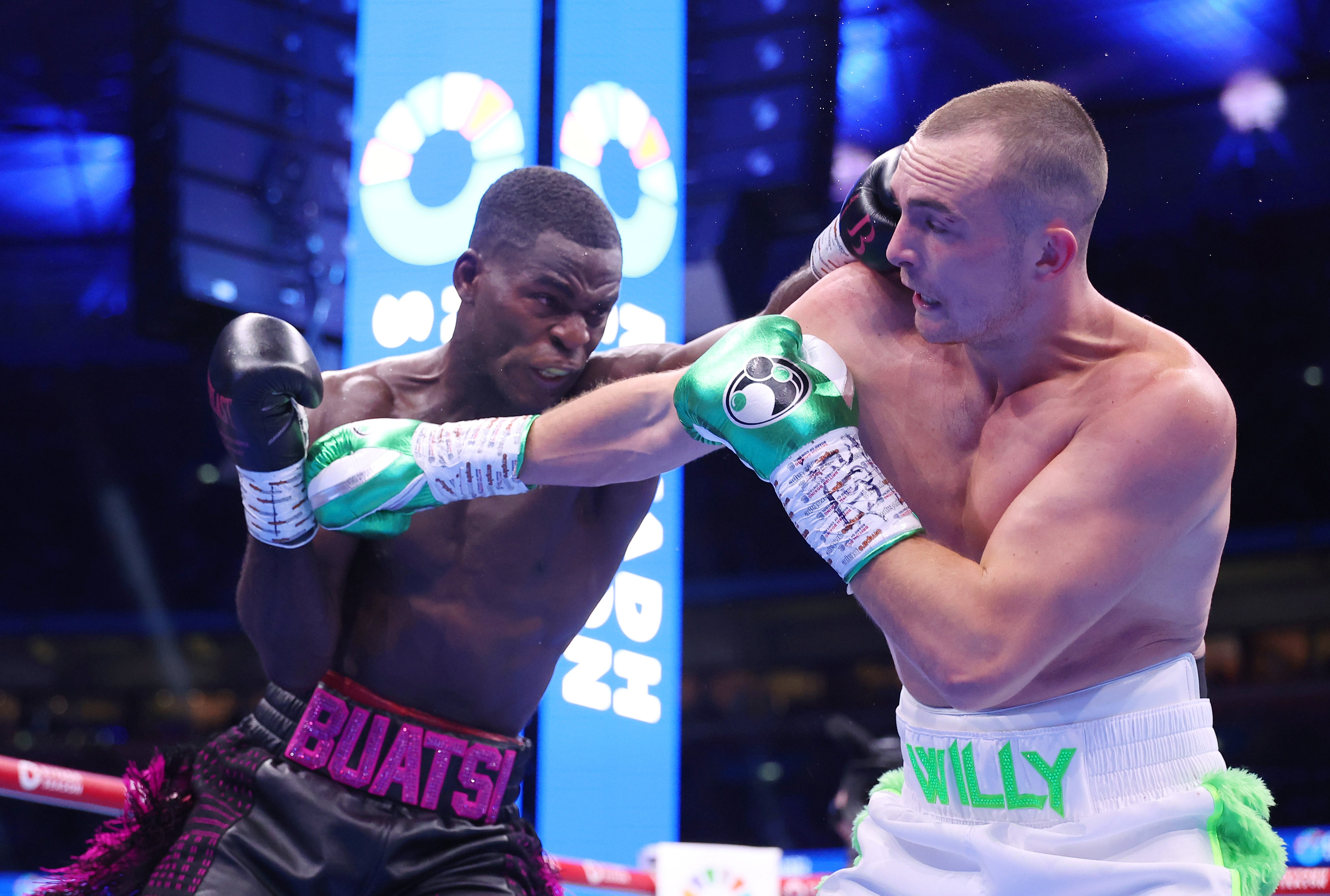 <p>Joshua Buatsi (left) and Willy Hutchinson during their first fight in 2024</p>