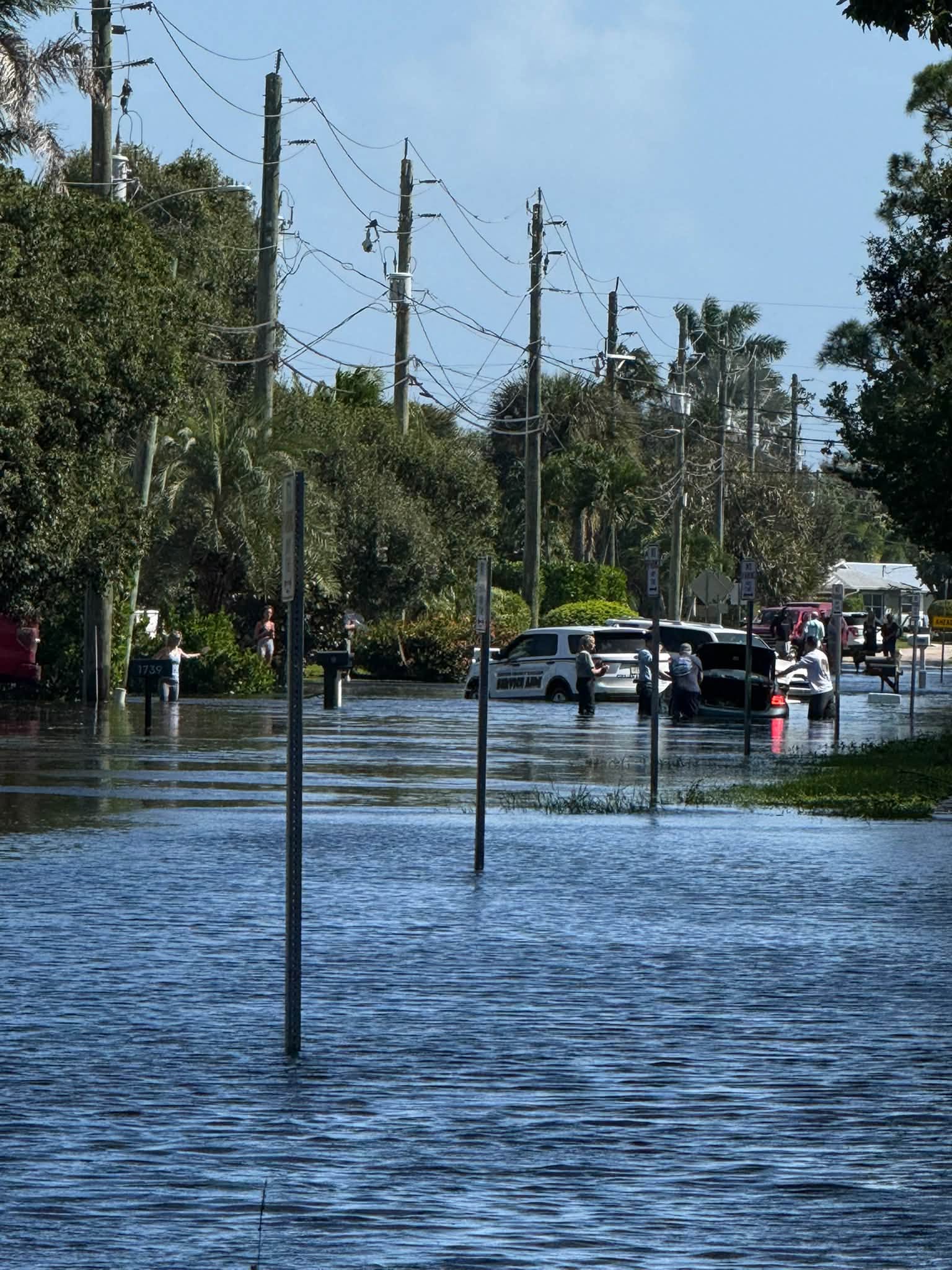 Flooding is seen in Florida's Martin County on Monday. The Sunshine State will see more tidal flooding through the holidays