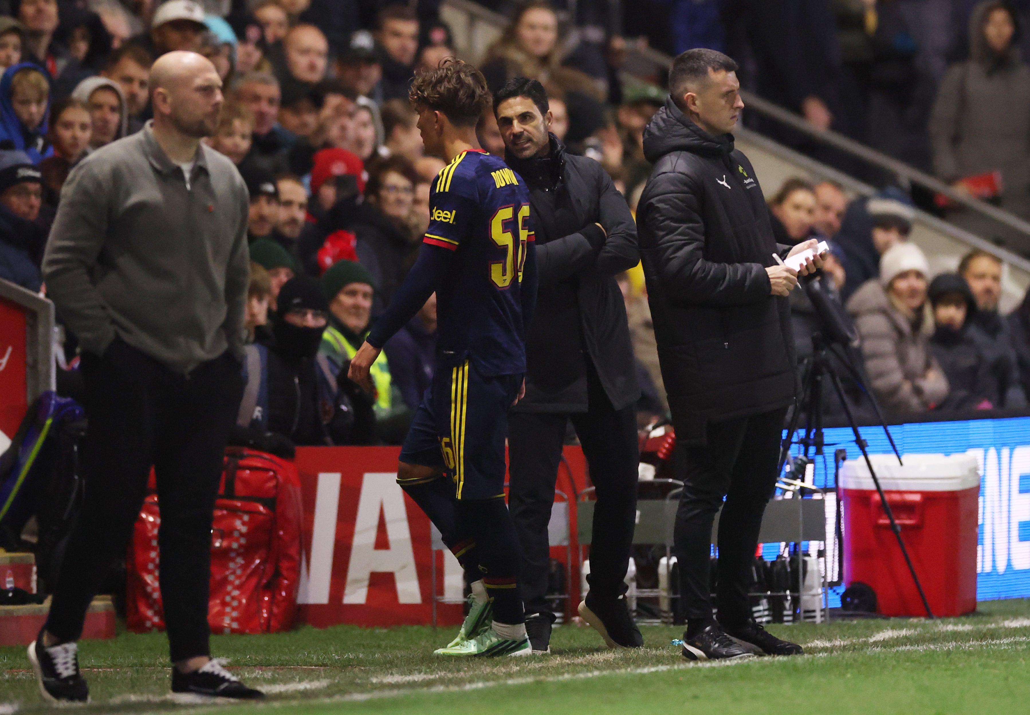 Arteta appeared angered by Dowman’s red card