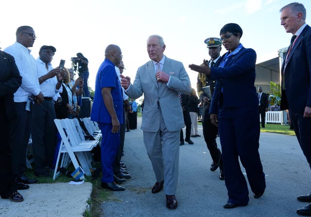 Charles will end his second day at a garden reception at Government House (Ben Stansall/PA)