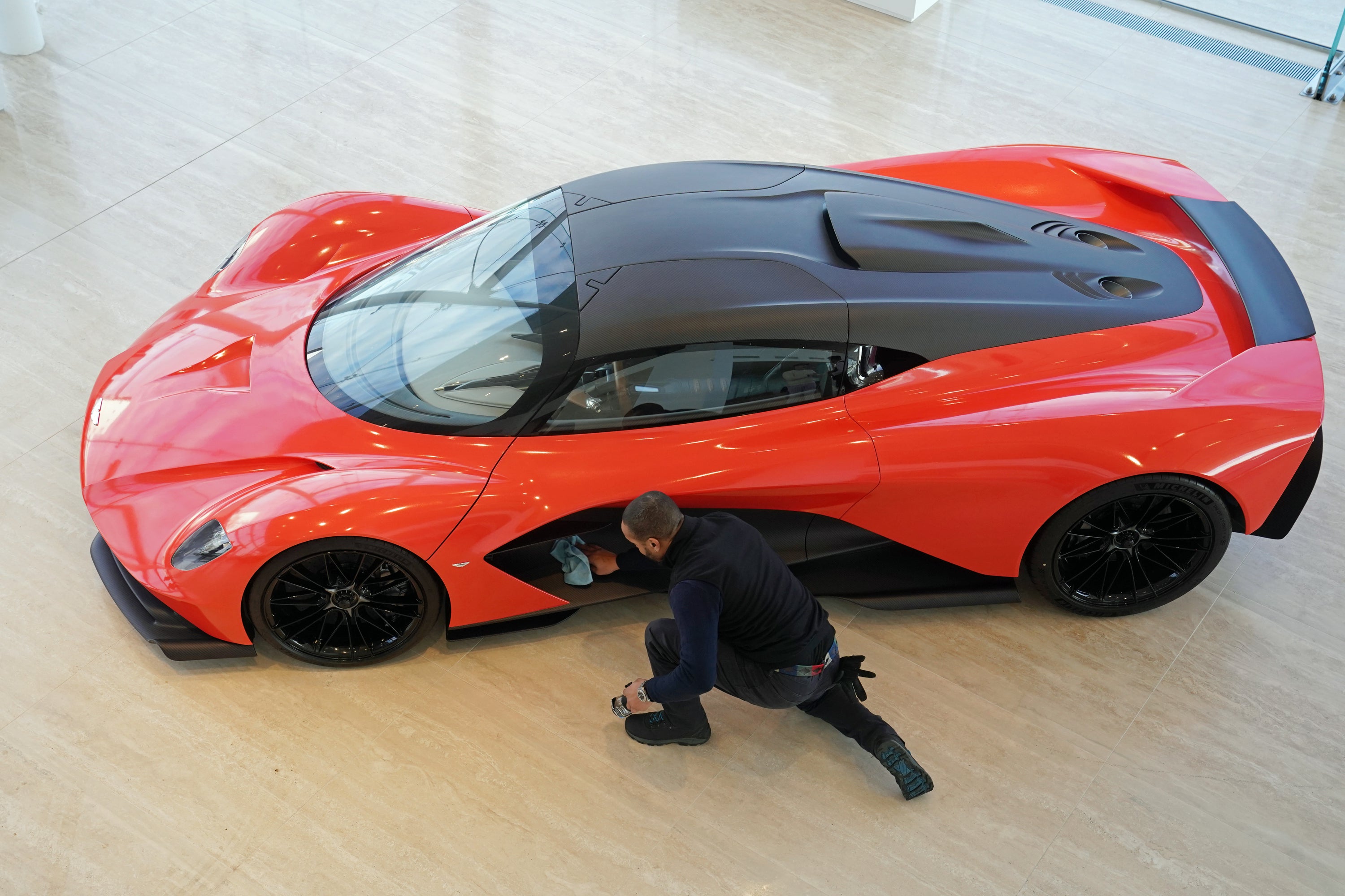 The Valhalla is Aston Martin’s first plug-in hybrid mid-engine supercar (Owen Humphreys/PA)