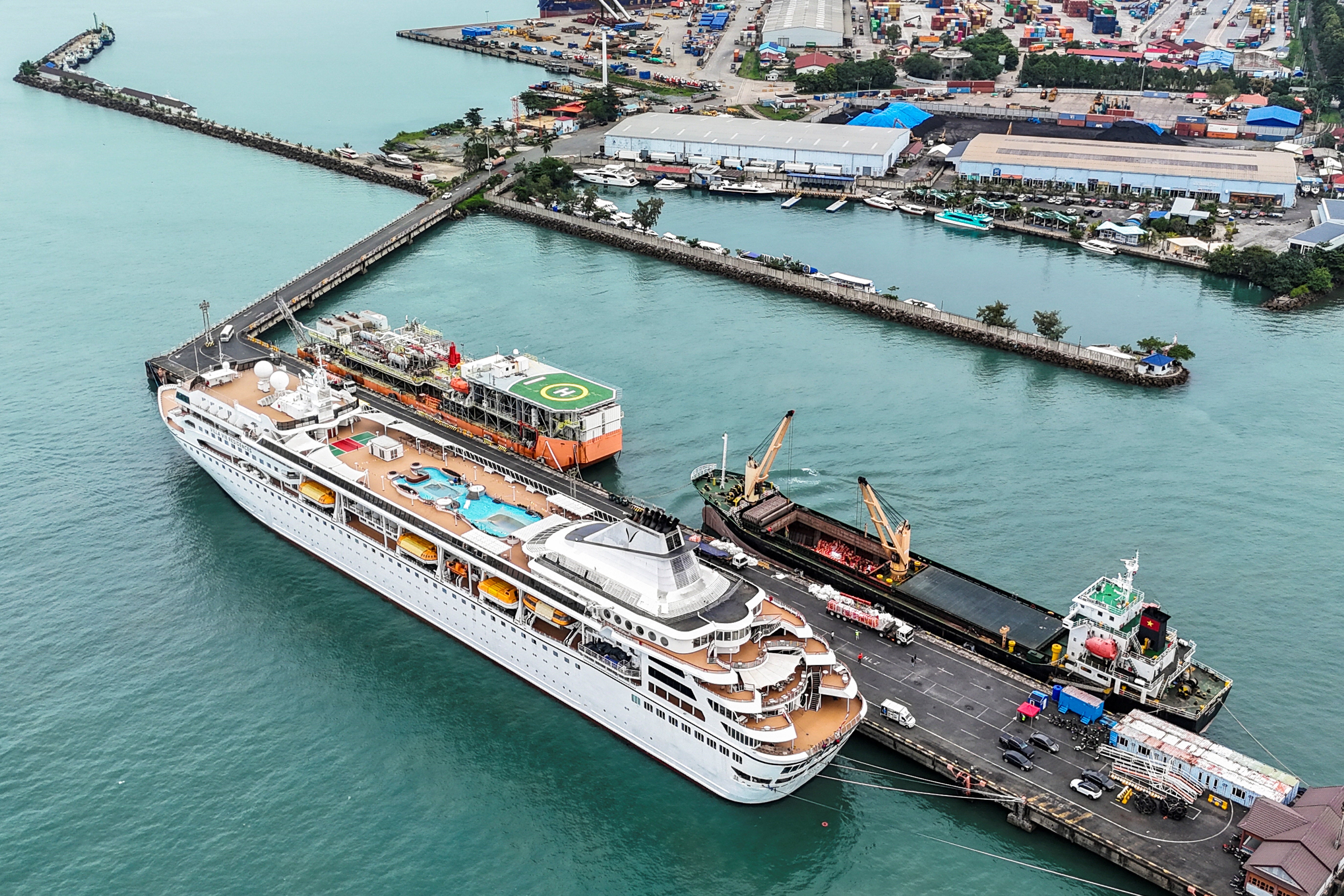 Villa Vie Odyssey embarked on an endless world cruise in 2024 but has suspended operations in Cambodia