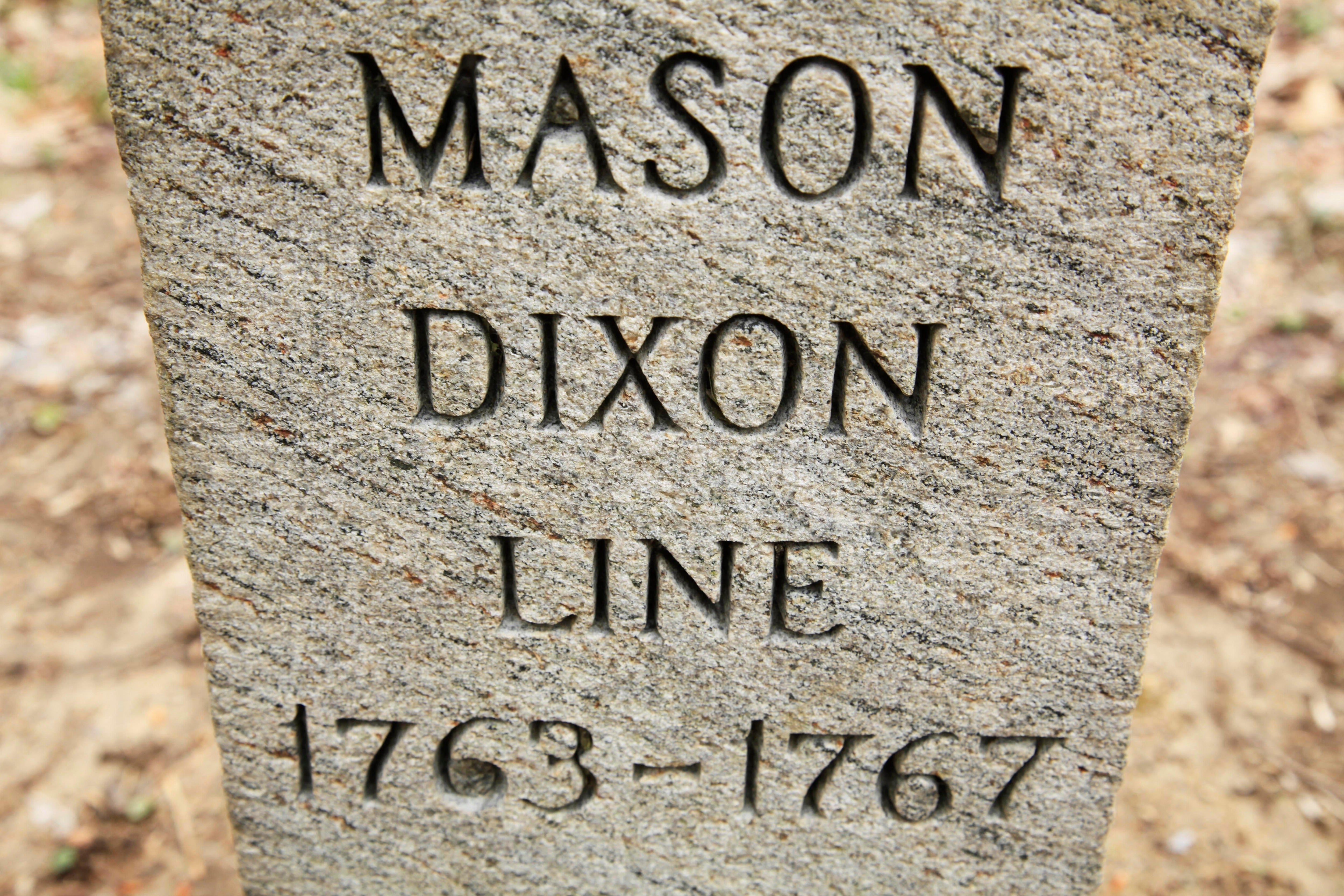 A post marking the base point in the survey of Charles Mason and Jeremiah Dixon