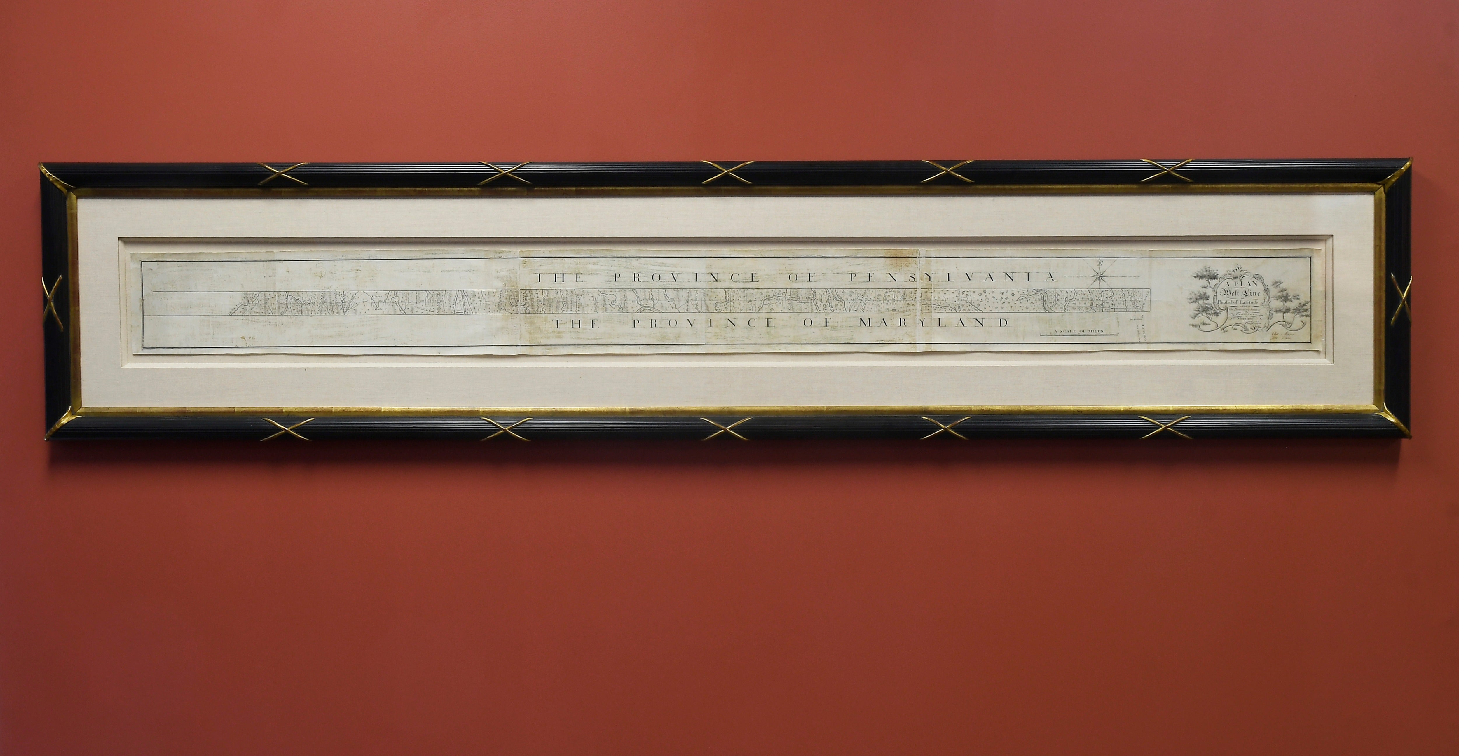 The original, hand-drawn survey of the Mason-Dixon Line at Brunk Auctions in Asheville, N.C.