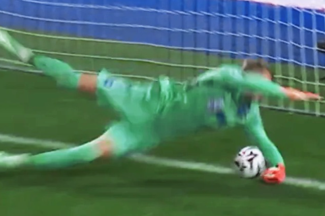 <p>Le Mans’ opener against Auxerre appeared to be saved by Paul Nardi on the goal line</p>
