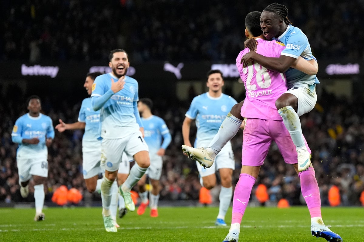 Man City survive huge scare to beat Brighton on penalties as unlikely hero emerges
