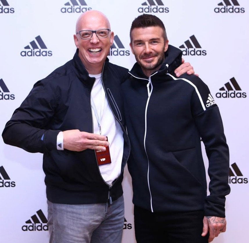 Former Adidas MD Edward Nixon, who is in court row with housebuilder Barry Howard. Pictured with David Beckham