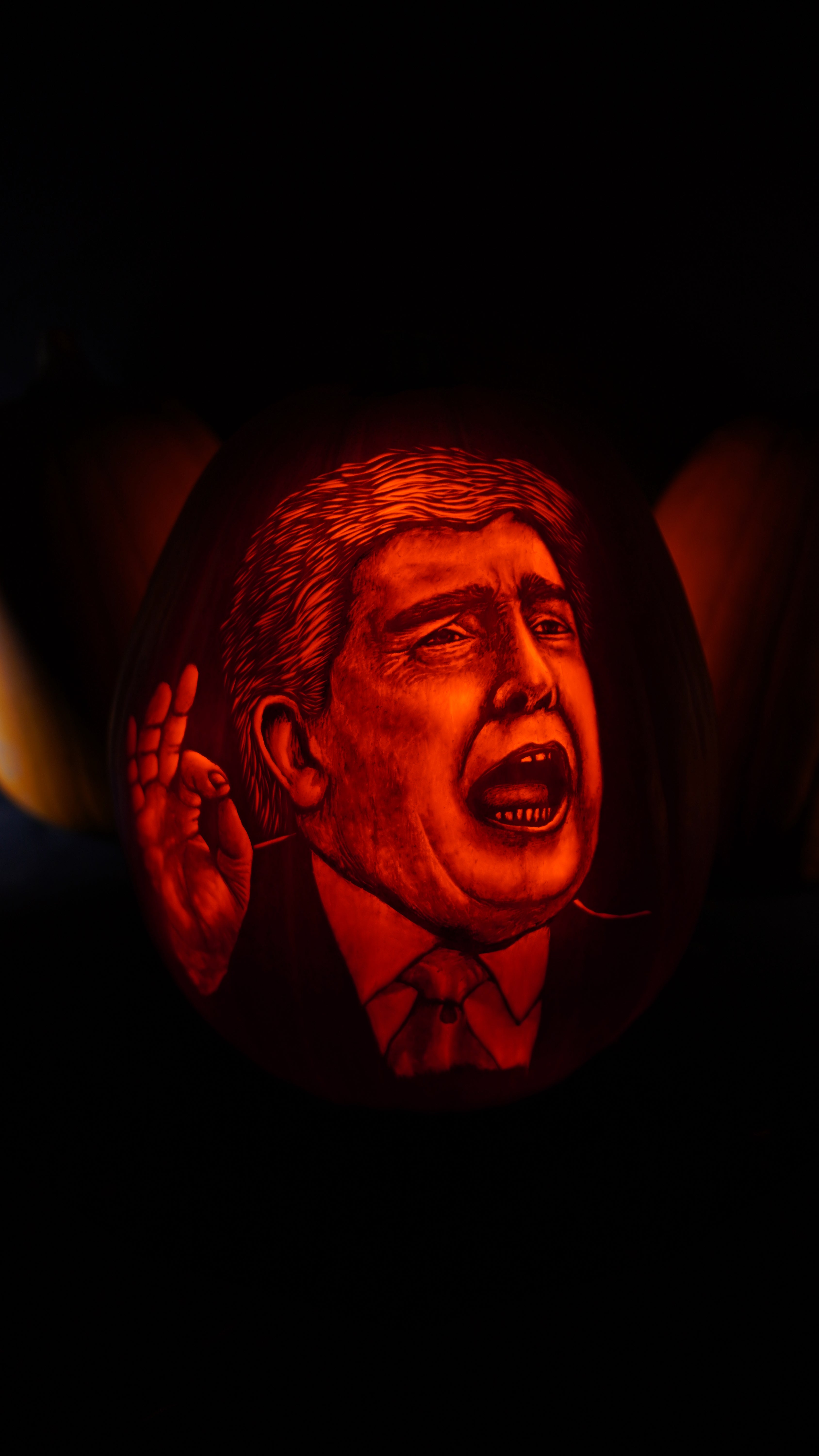 Jamie began carving Trump in 2024