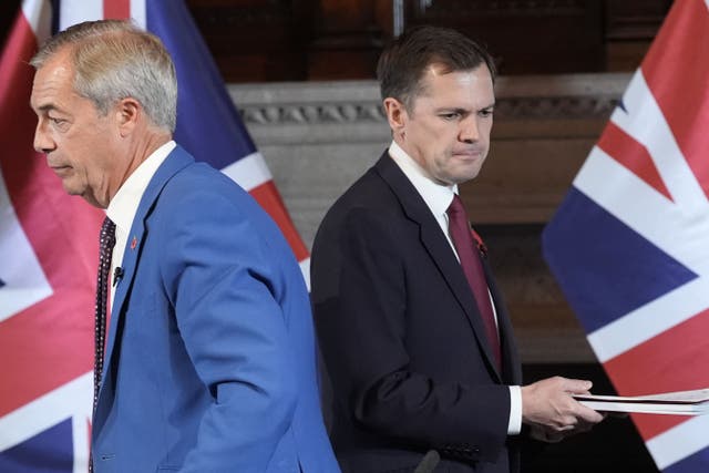 Reform UK leader Nigel Farage, left, says he feared a physical altercation at parliament ( PA Wire )