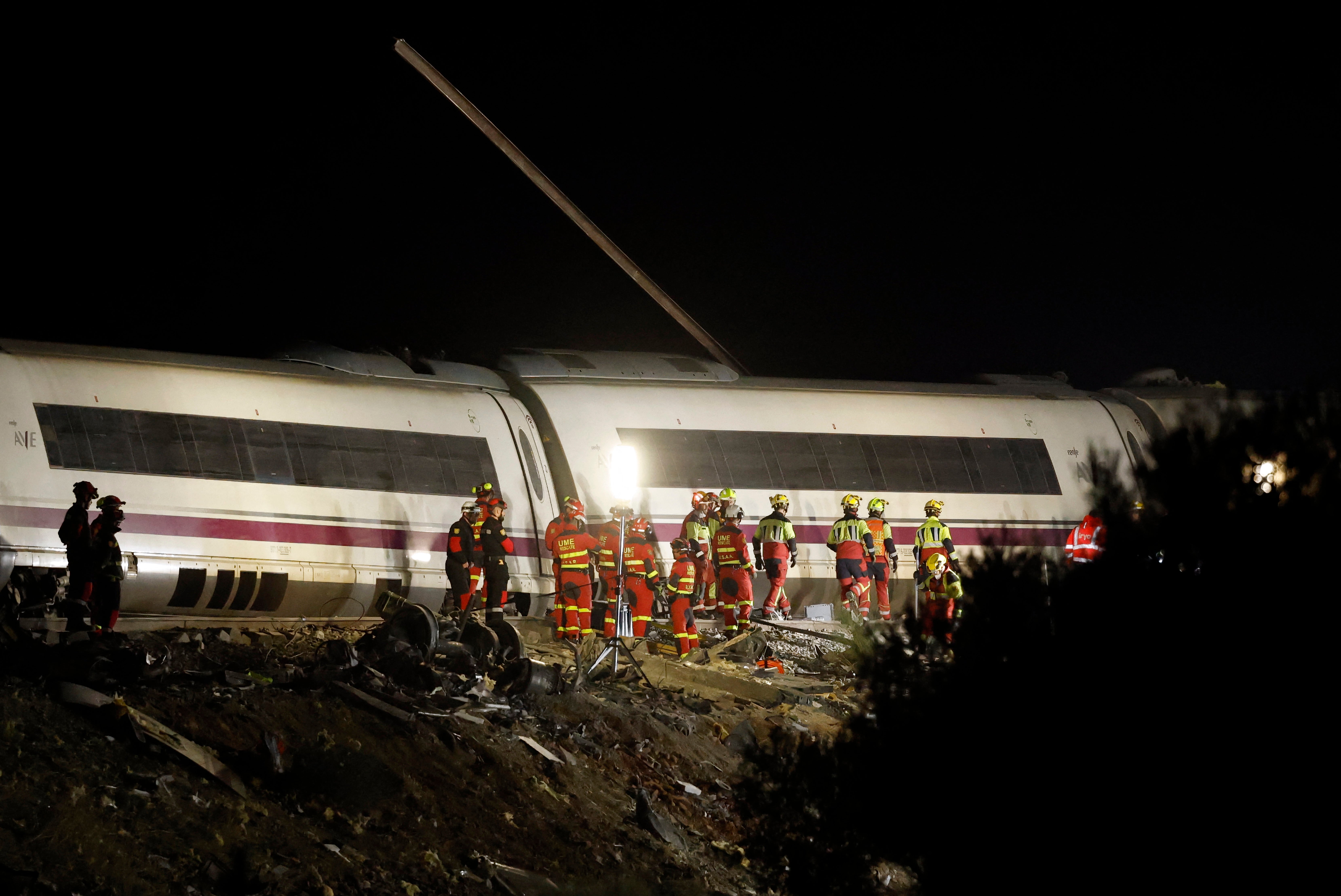The train crashed around 150km south of Madrid