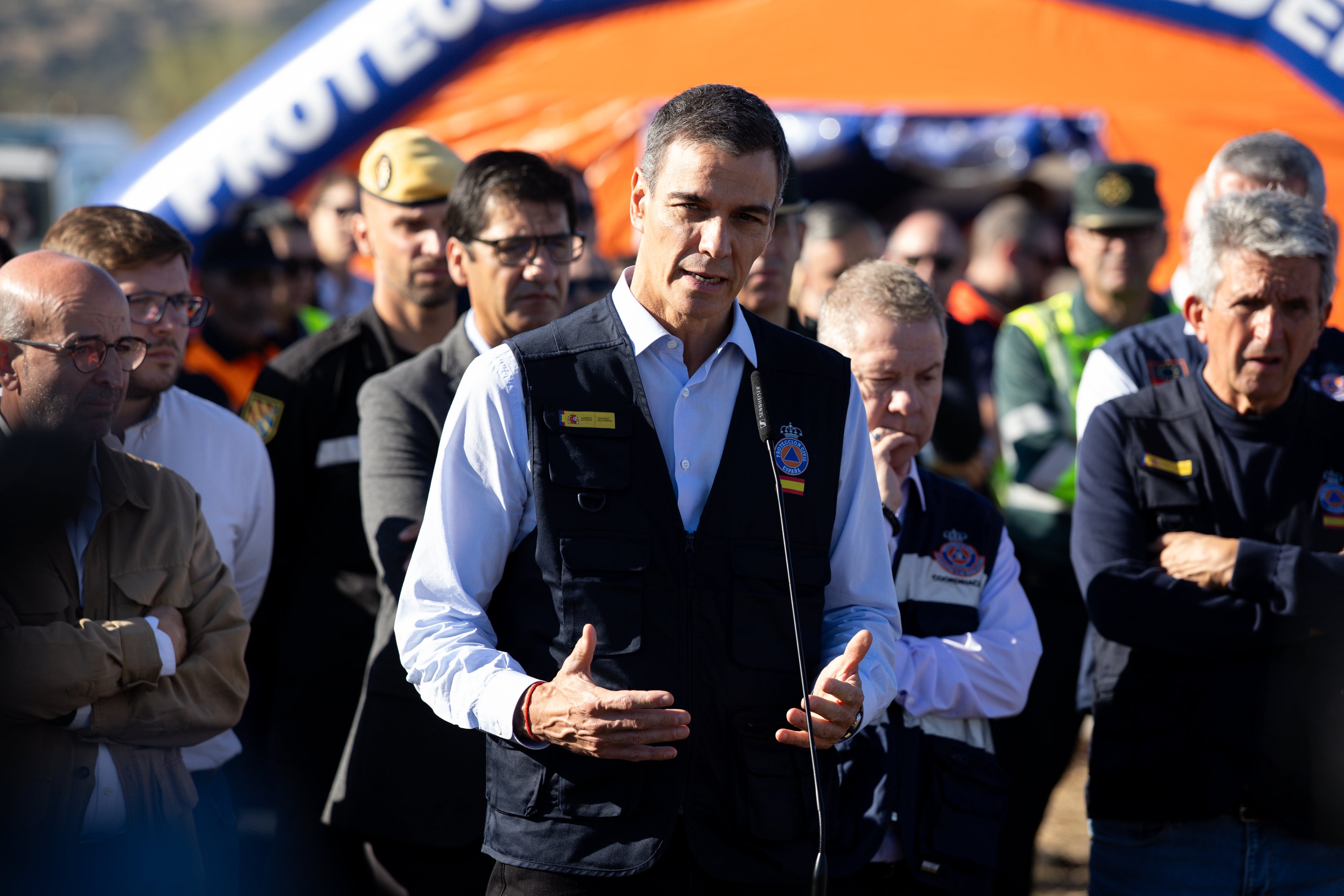 Pedro Sanchez, the Prime Minister of Spain, visited the scene on Wednesday