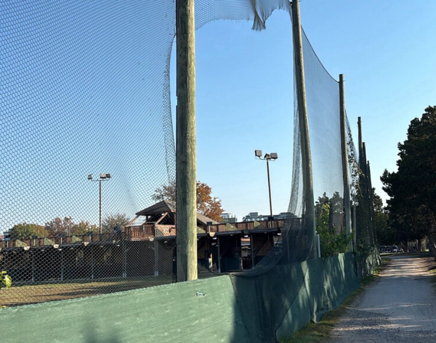 Trump has shared several images showing what he describes as 'dilapidated' conditions at the golf course, including holes in safety nets