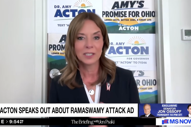 Acton called Ramaswamy's ad 'unacceptable' on MS NOW but expressed gratitude over the outpouring of public support she has received ( MS NOW )
