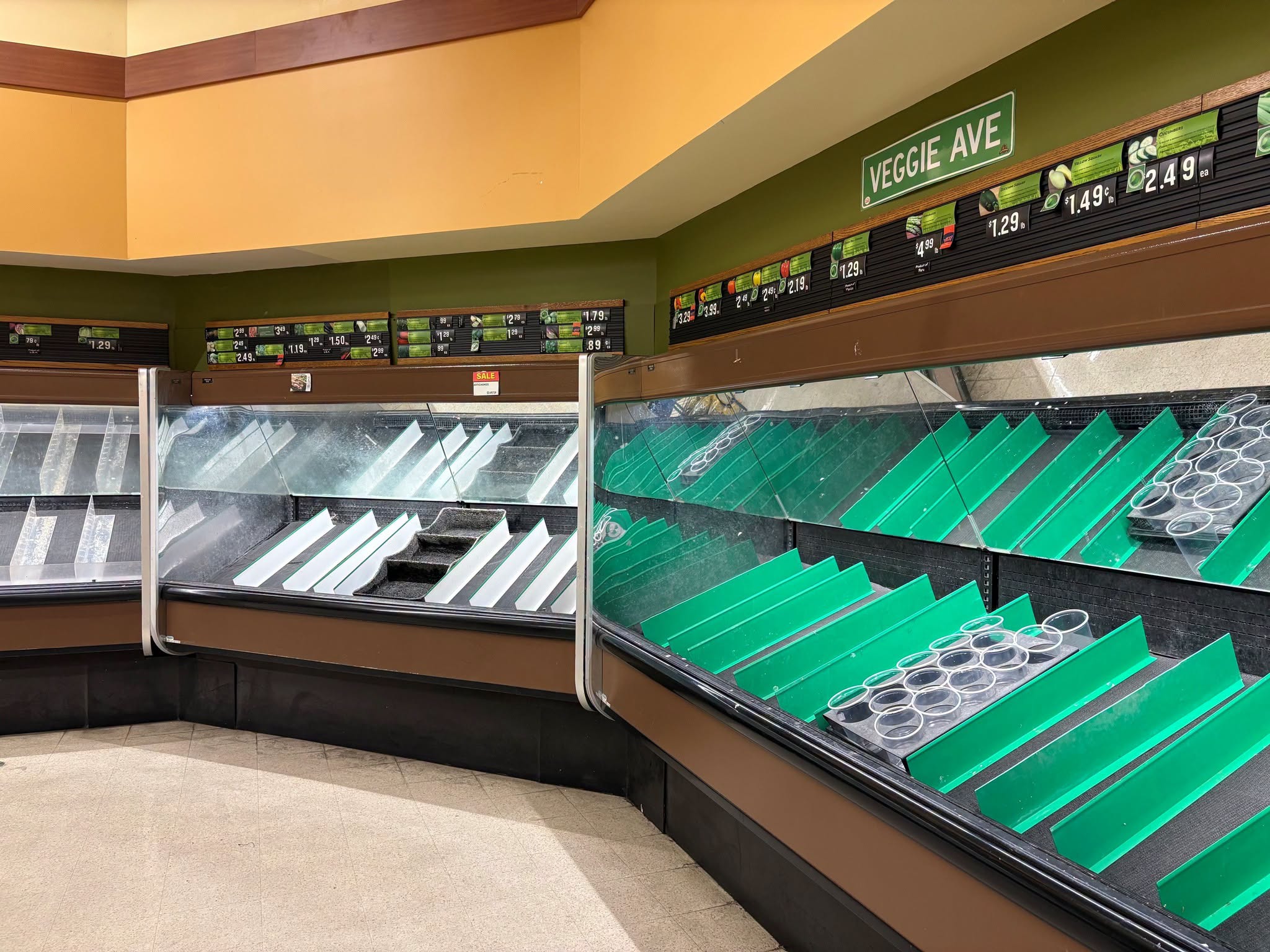 U.S. Army Fort Huachuca posted photos of empty store shelves after an overnight equipment failure at the base’s commissary